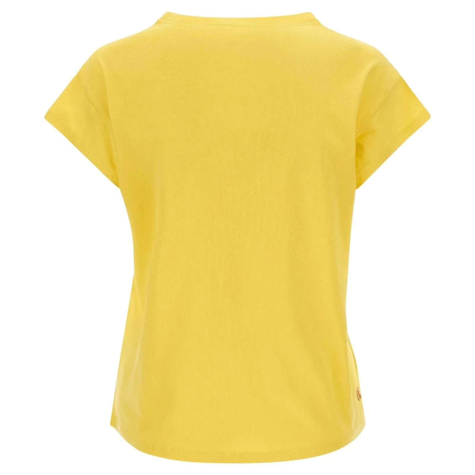 T Shirt with Ultrashort Sleeves - Yellow + Gold Glitter Print - Image 2