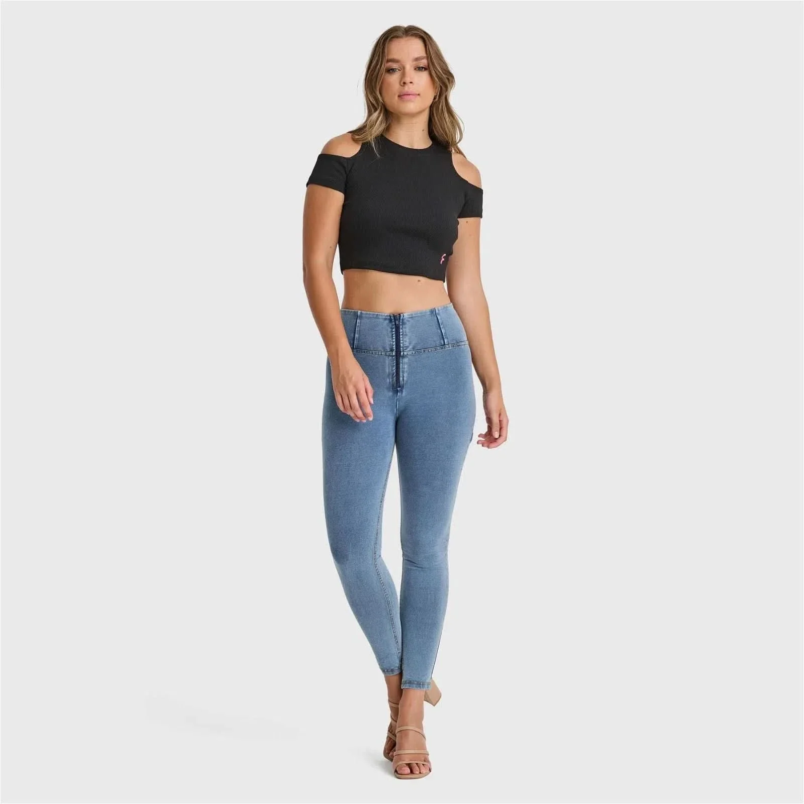 Cropped Cut Out T Shirt - Black - Image 3