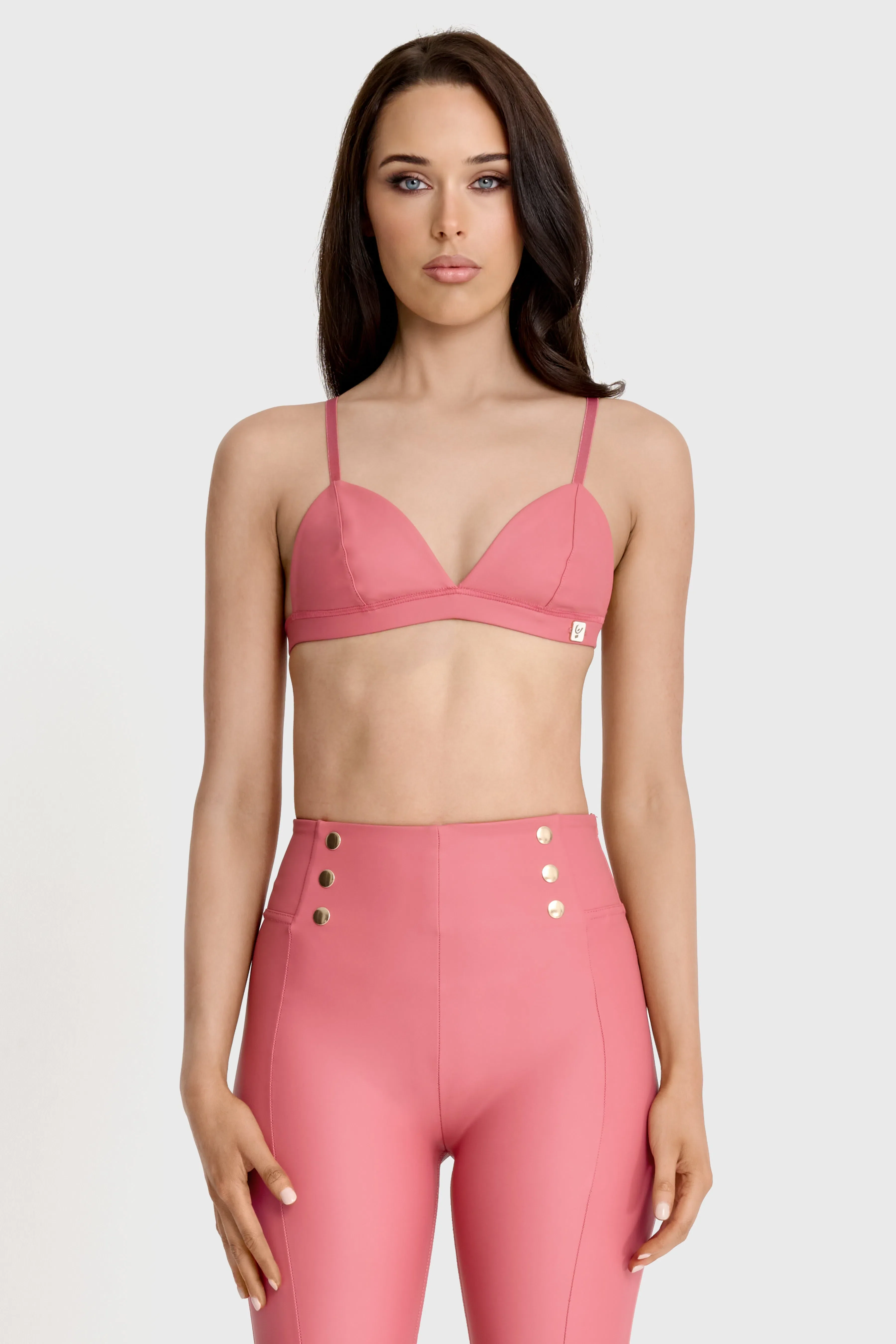 Faux Leather Bralette - Rosey Pink - Image 3