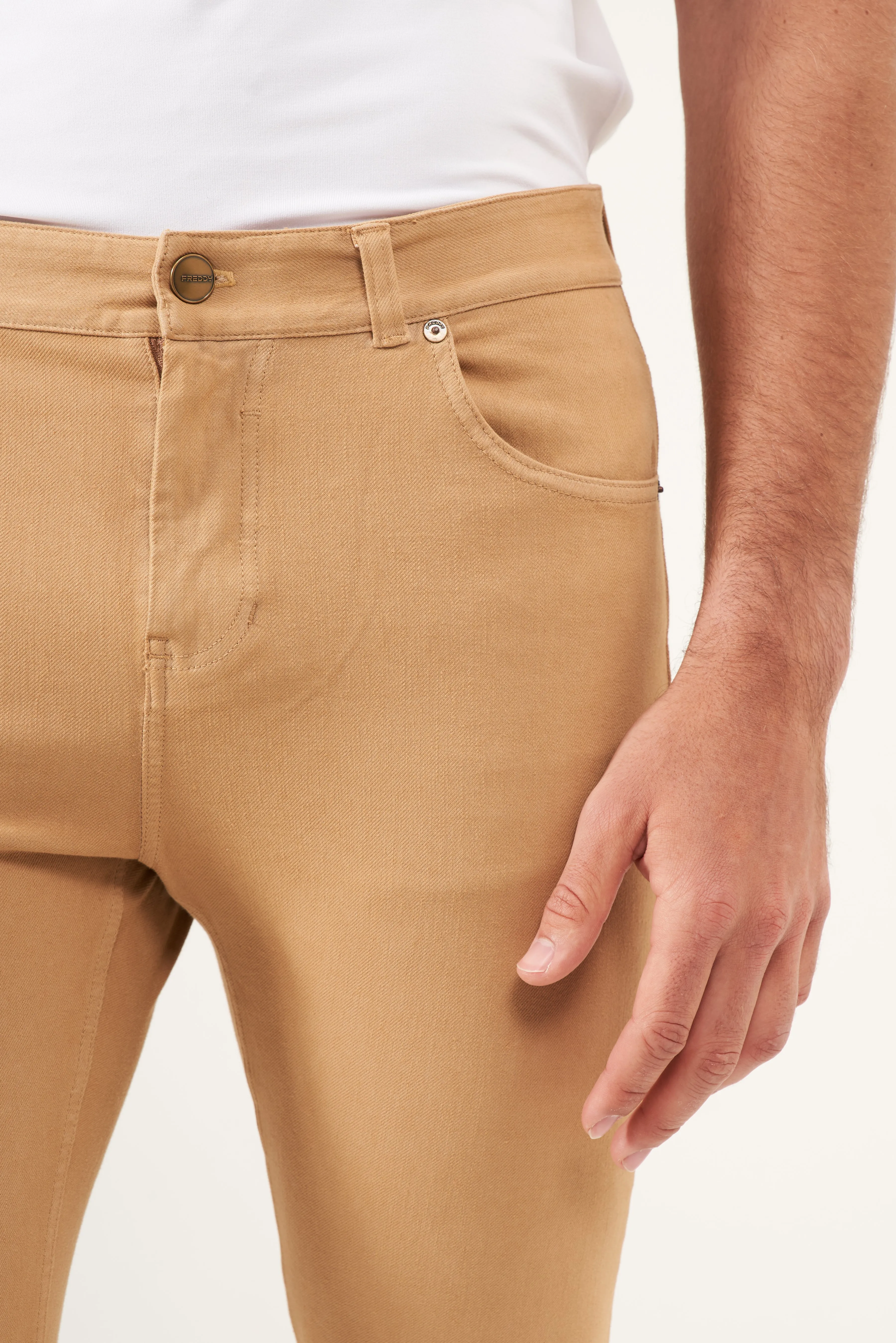 Freddy Men’s Jeans - Desert Tan with Tan Stitching - Image 5