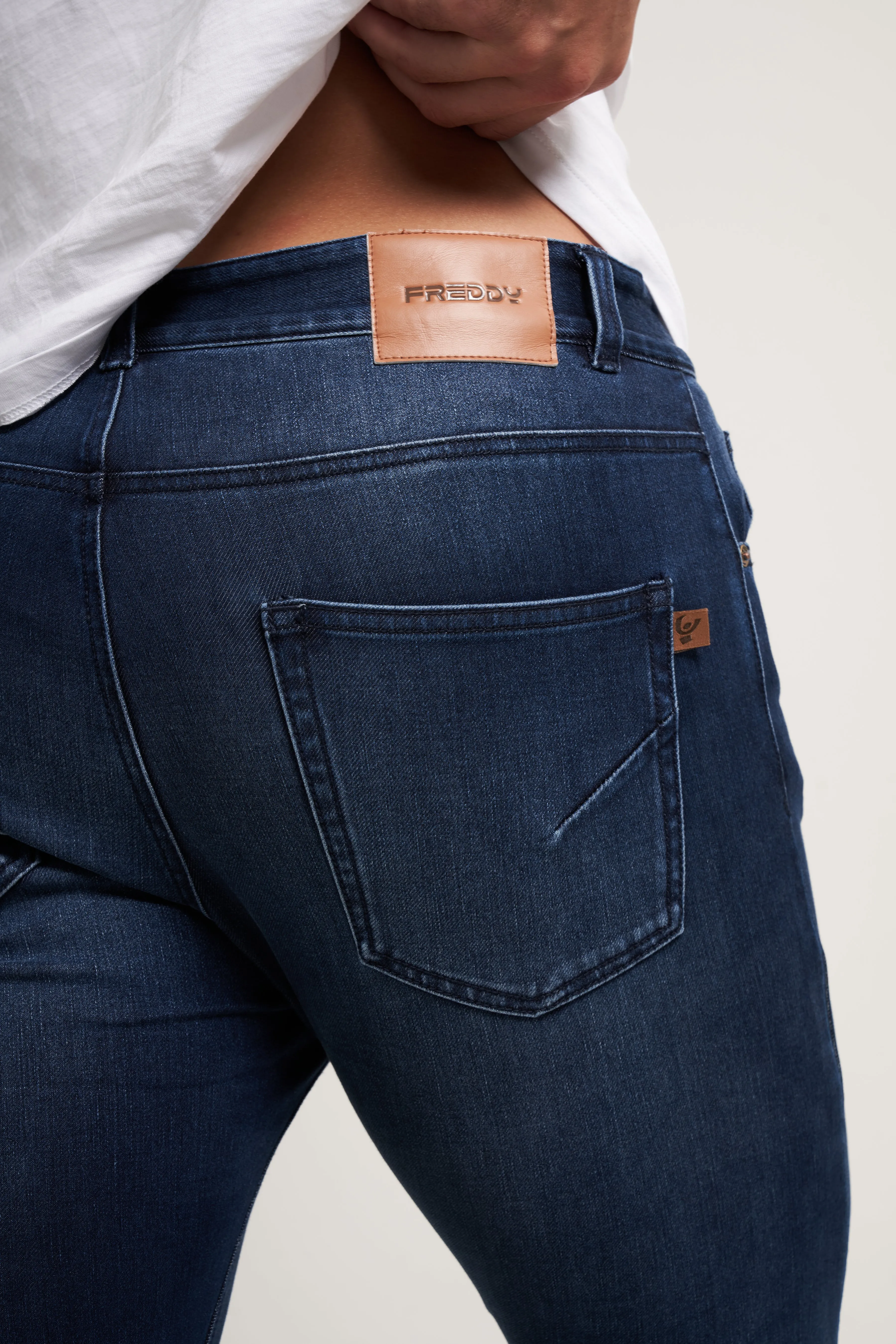 Freddy Men’s Jeans - Indigo Blue with Blue Stitching - Image 6