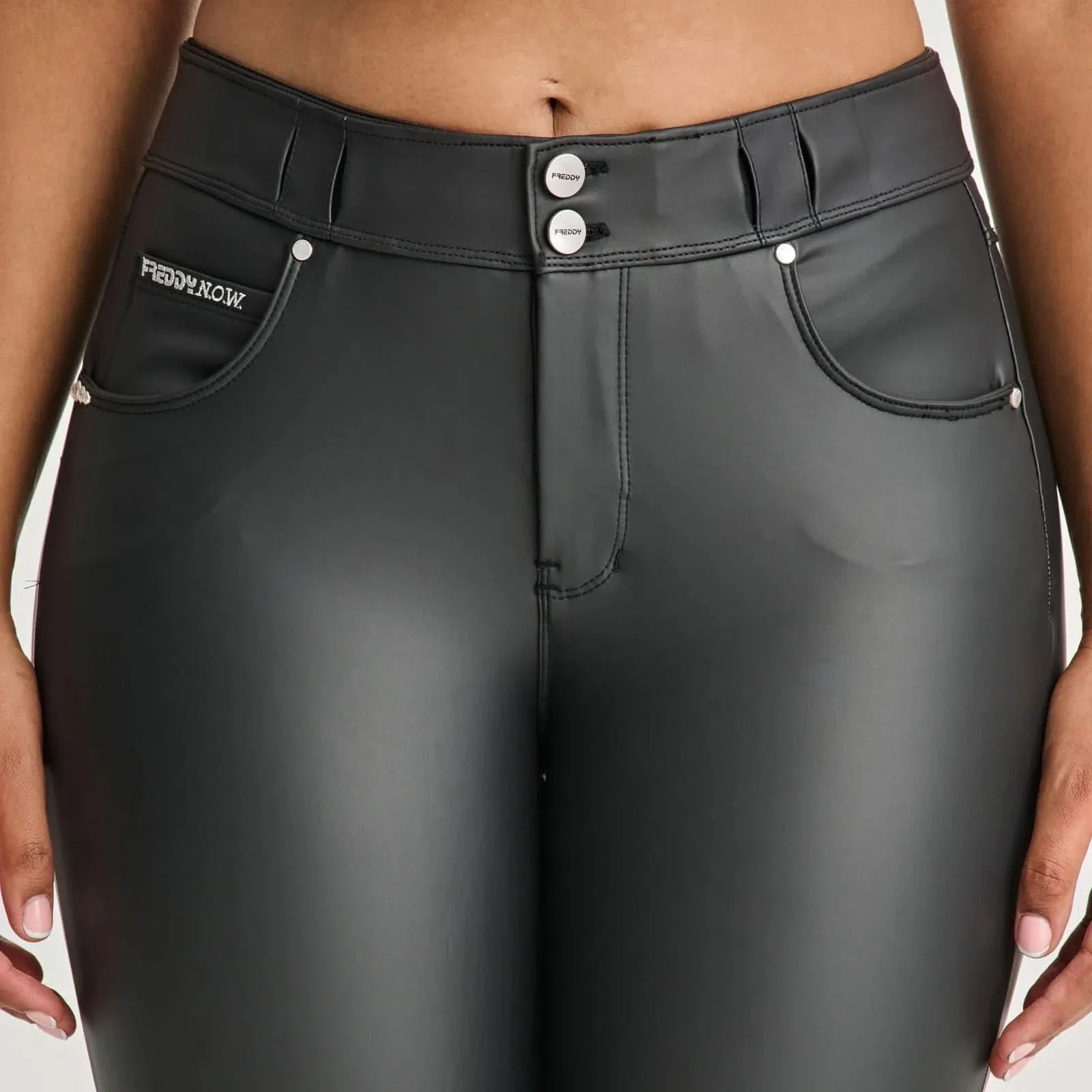 N.O.W® Faux Leather - High Waisted - 7/8 Length - Black - Image 9