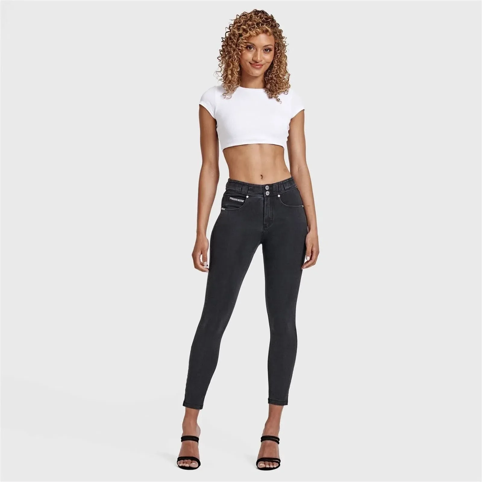 N.O.W® Denim - High Waisted - 7/8 Length - Black + Black Stitching - Image 9