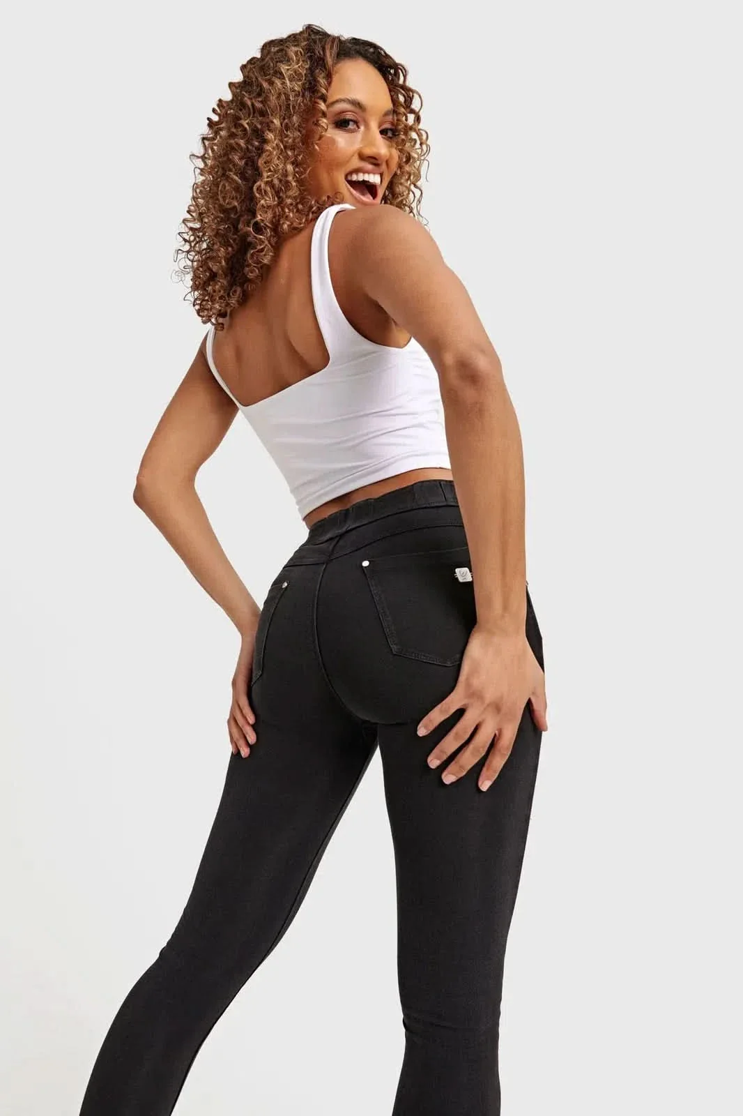 N.O.W® Denim - High Waisted - Full Length - Black + Black Stitching - Image 2