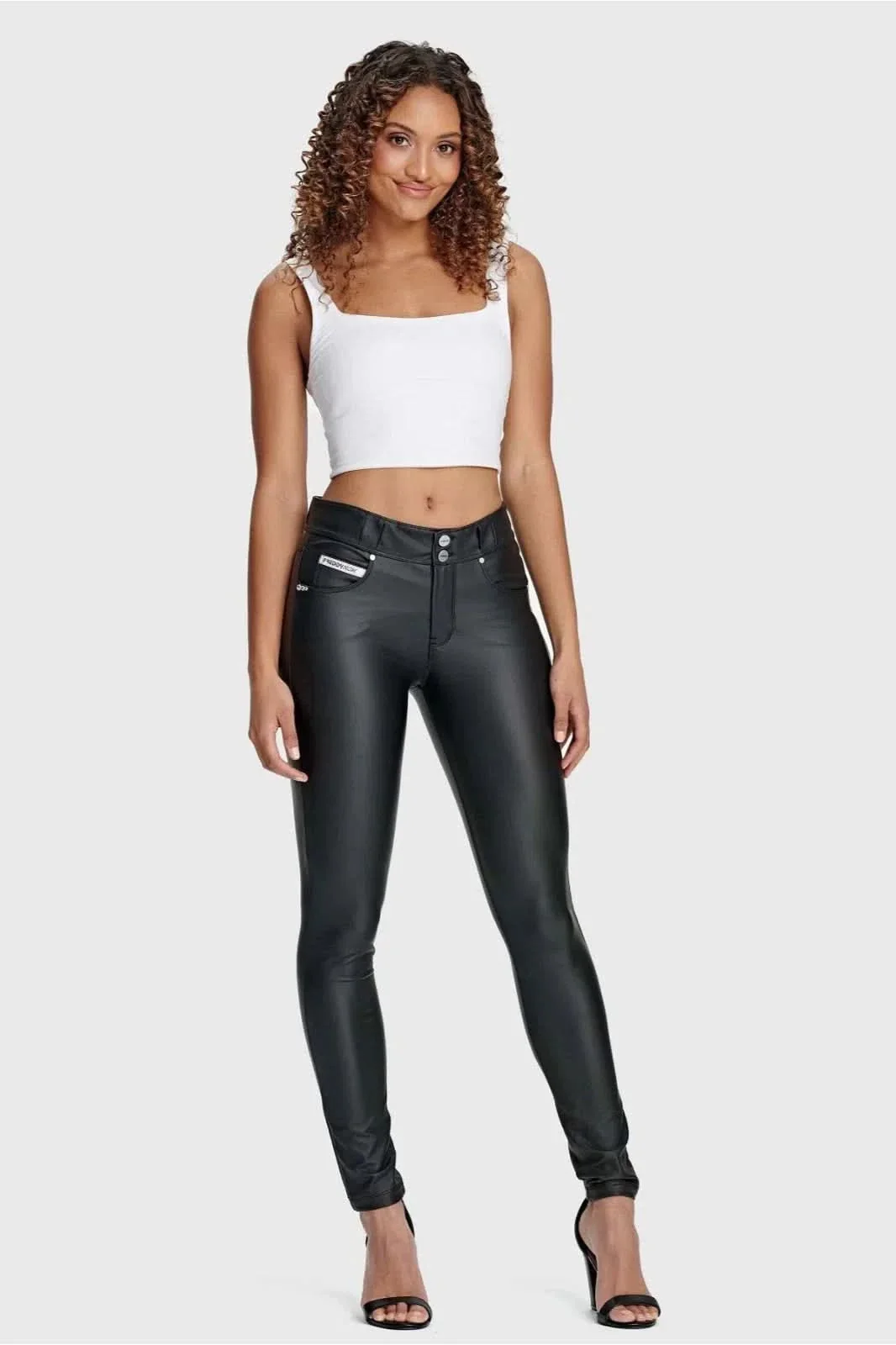 N.O.W® Faux Leather - High Waisted - Full Length - Black - Image 3