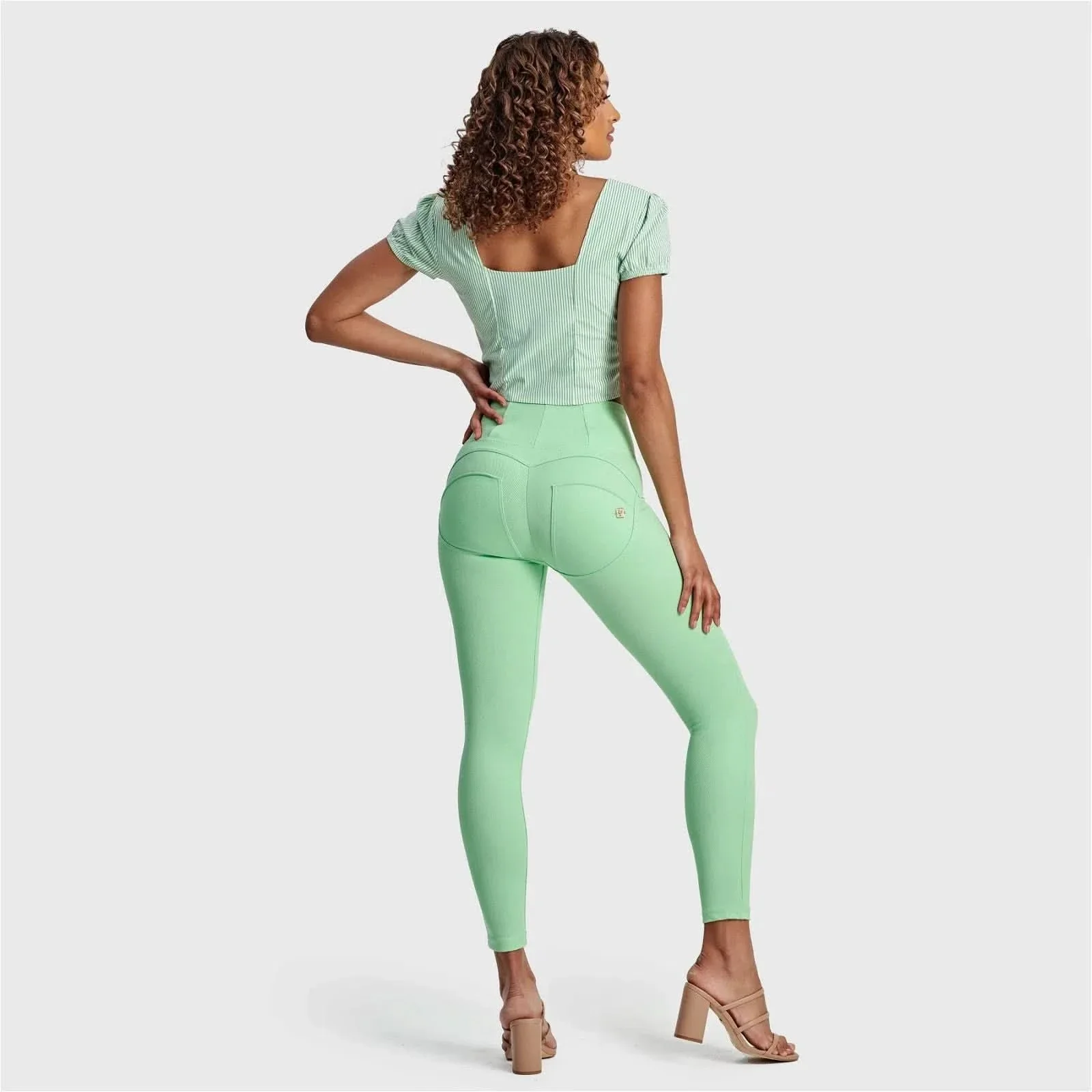 Pinstripe Crop - White + Green - Image 4