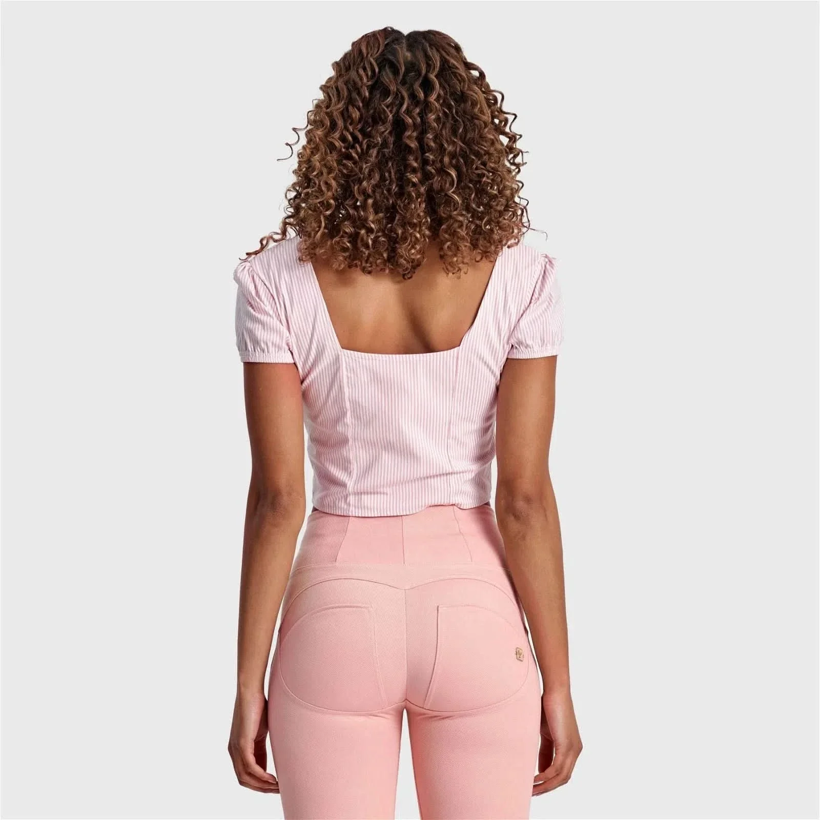 Pinstripe Crop - White + Pink - Image 6