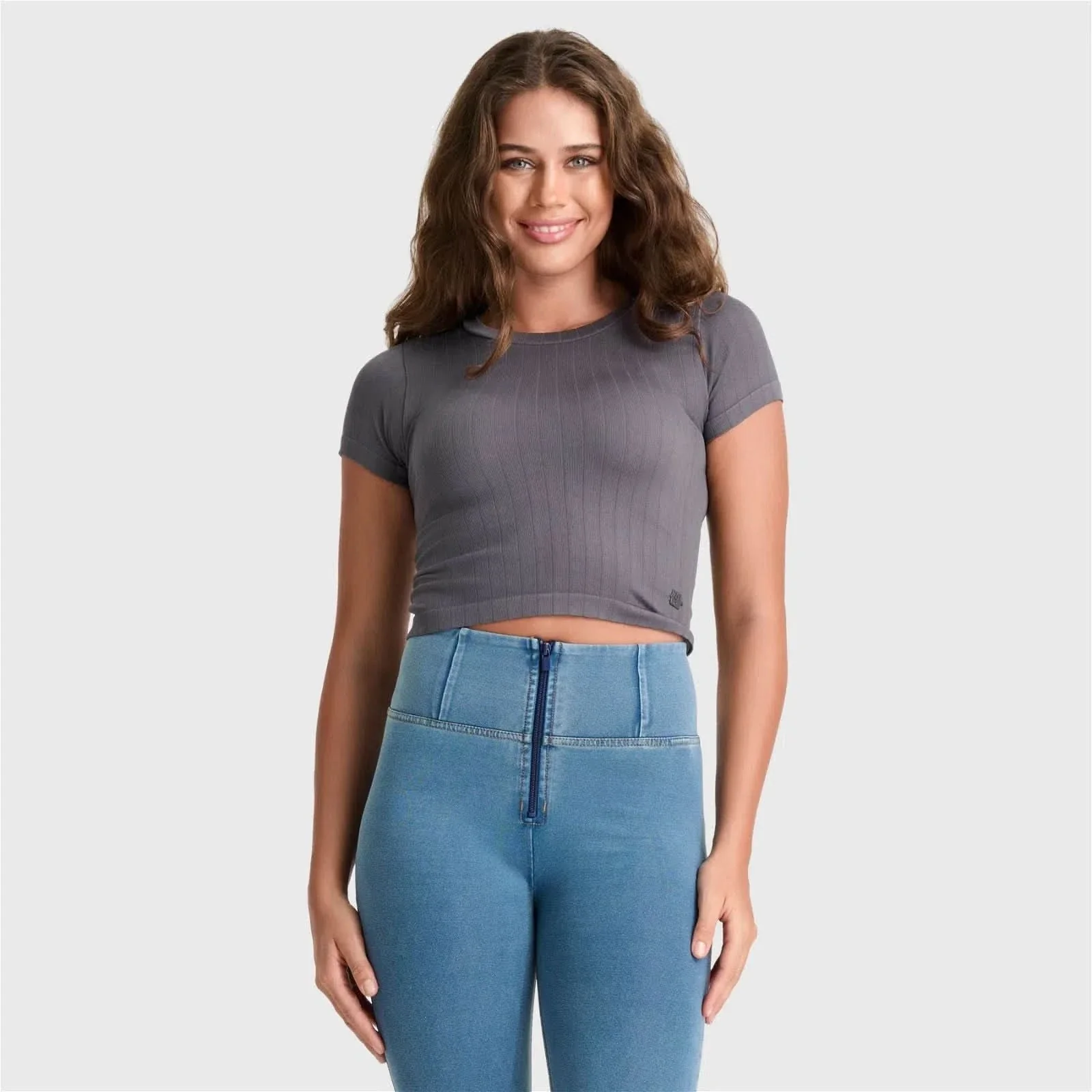 Ribbed T Shirt - Charcoal