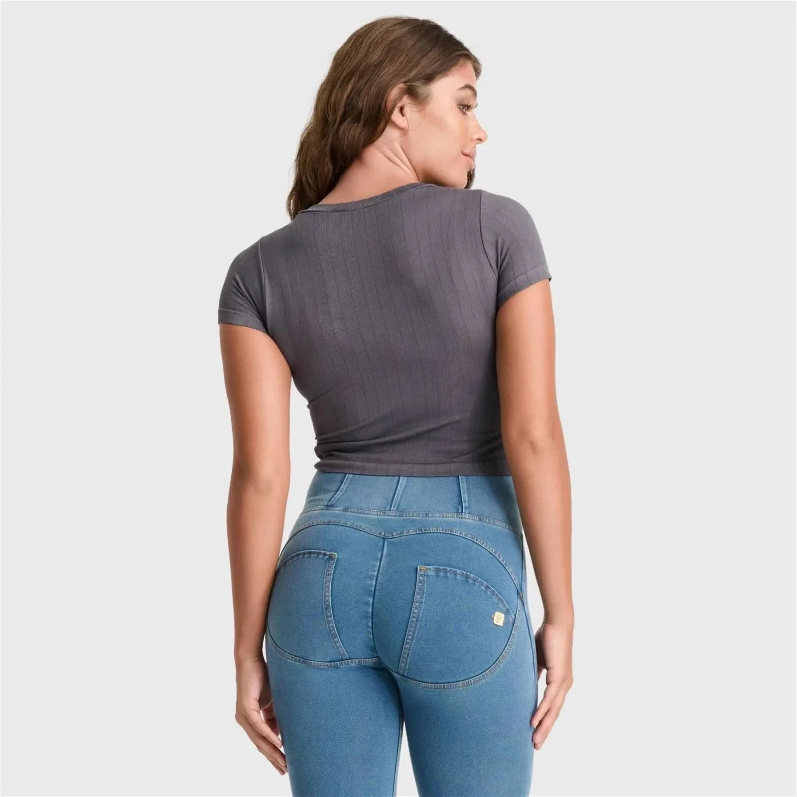 Ribbed T Shirt - Charcoal - Image 3
