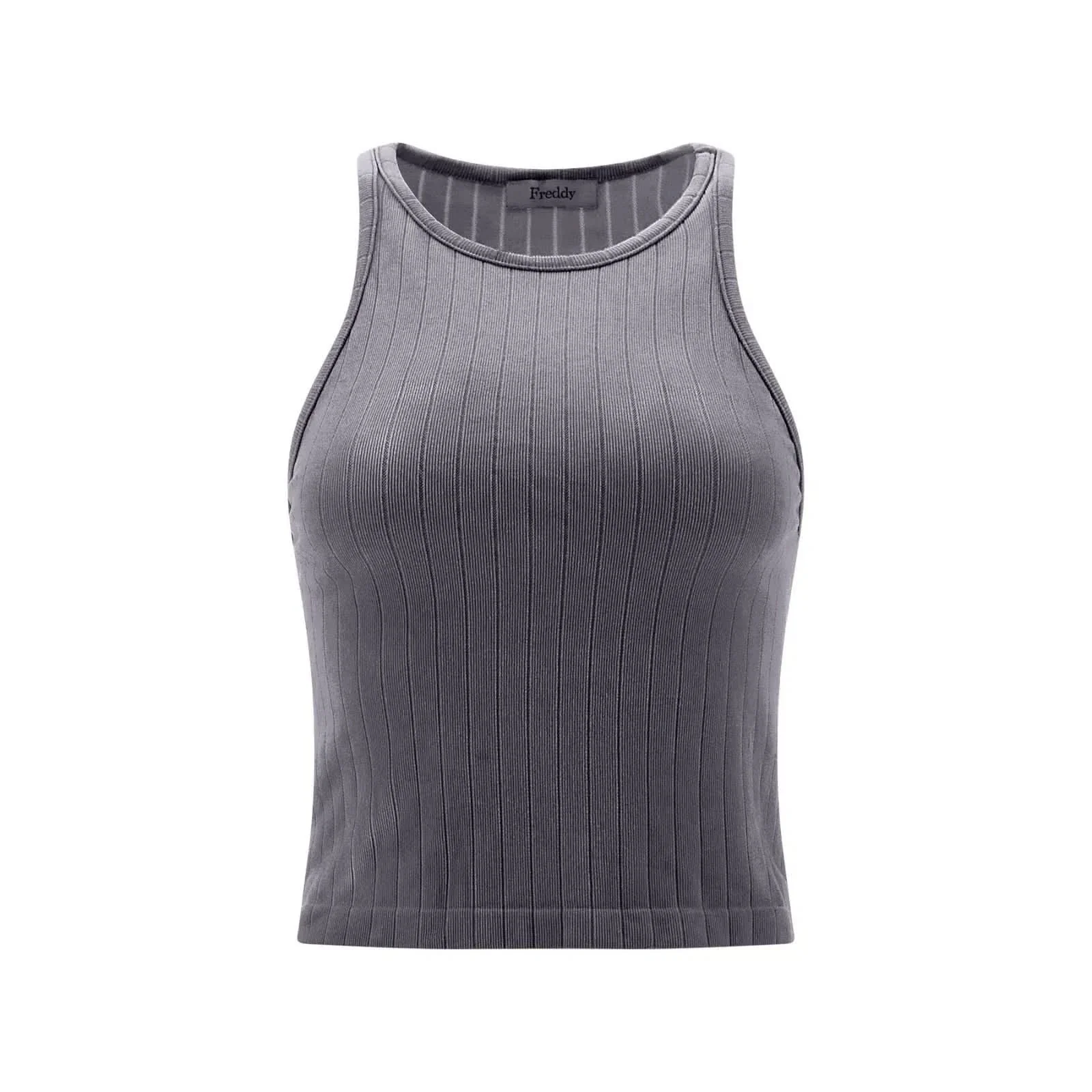 Ribbed Tank Top - Charcoal - Image 5