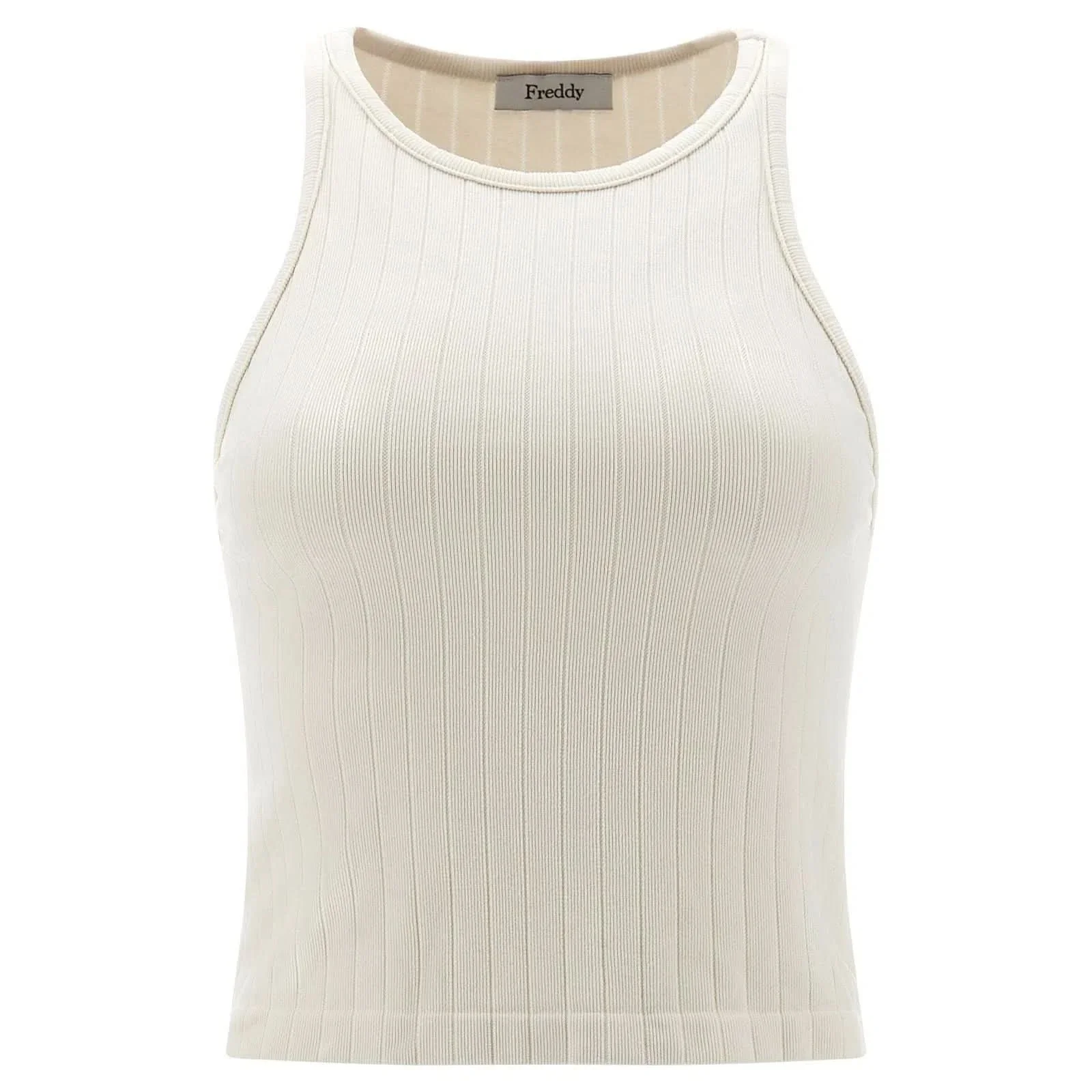 Ribbed Tank Top - Cream - Image 5