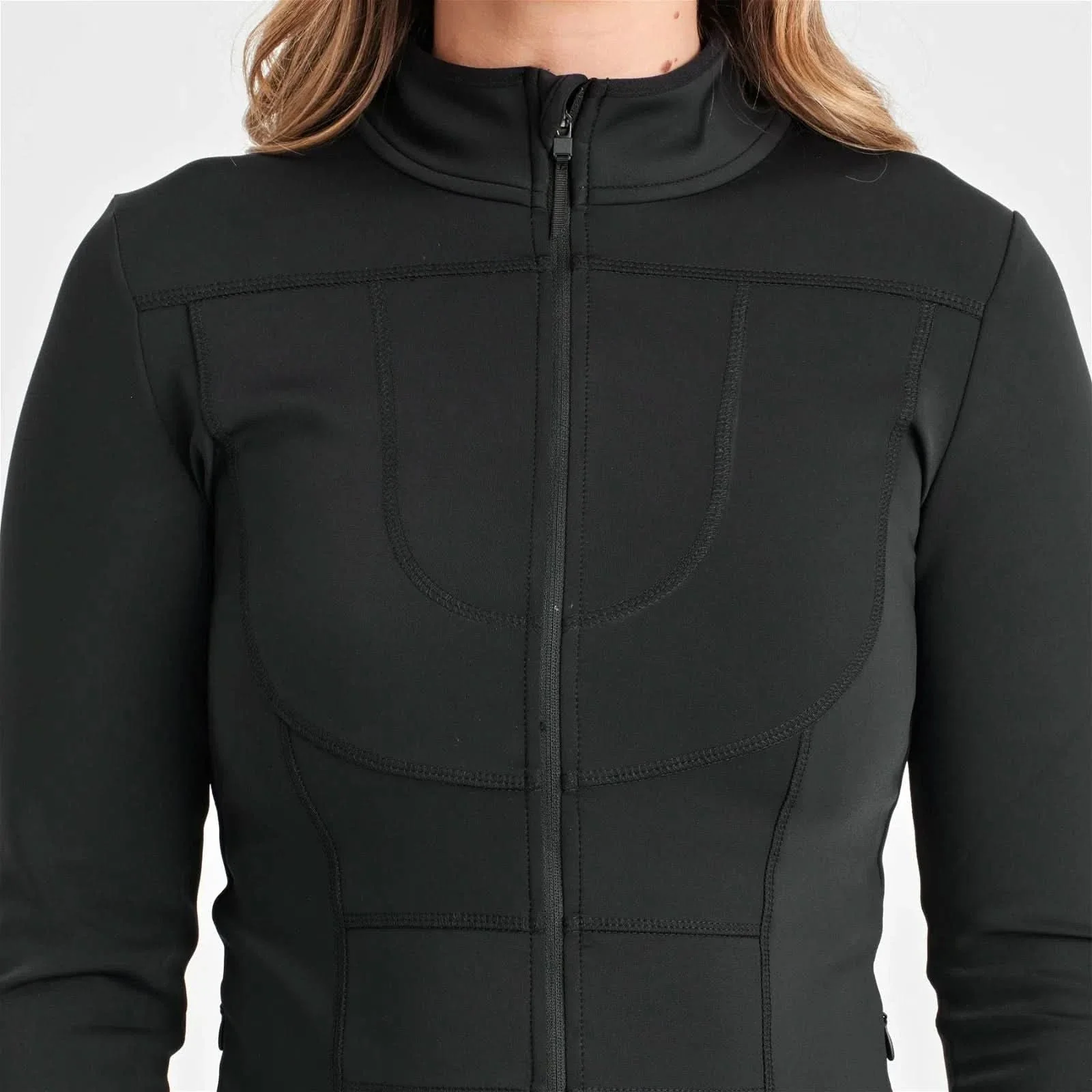 Zip Up High Collar Jacket - Black - Image 6