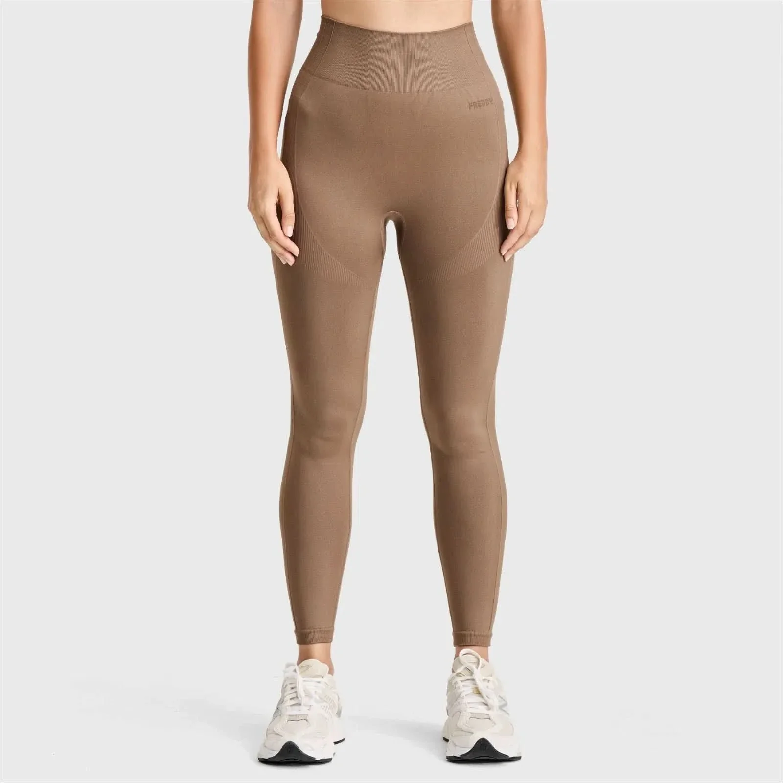 Seamless Active Leggings - High Waisted - 7/8 Length - Mocha - Image 3