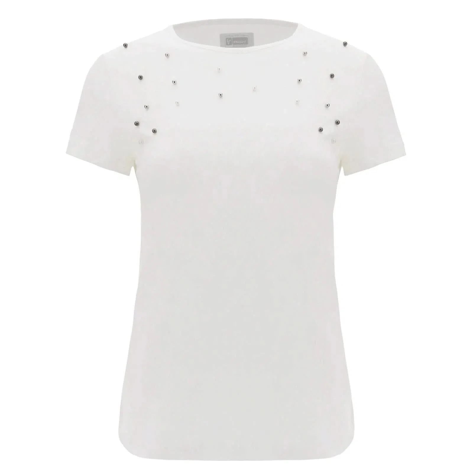 T Shirt with bead details - White - Image 3