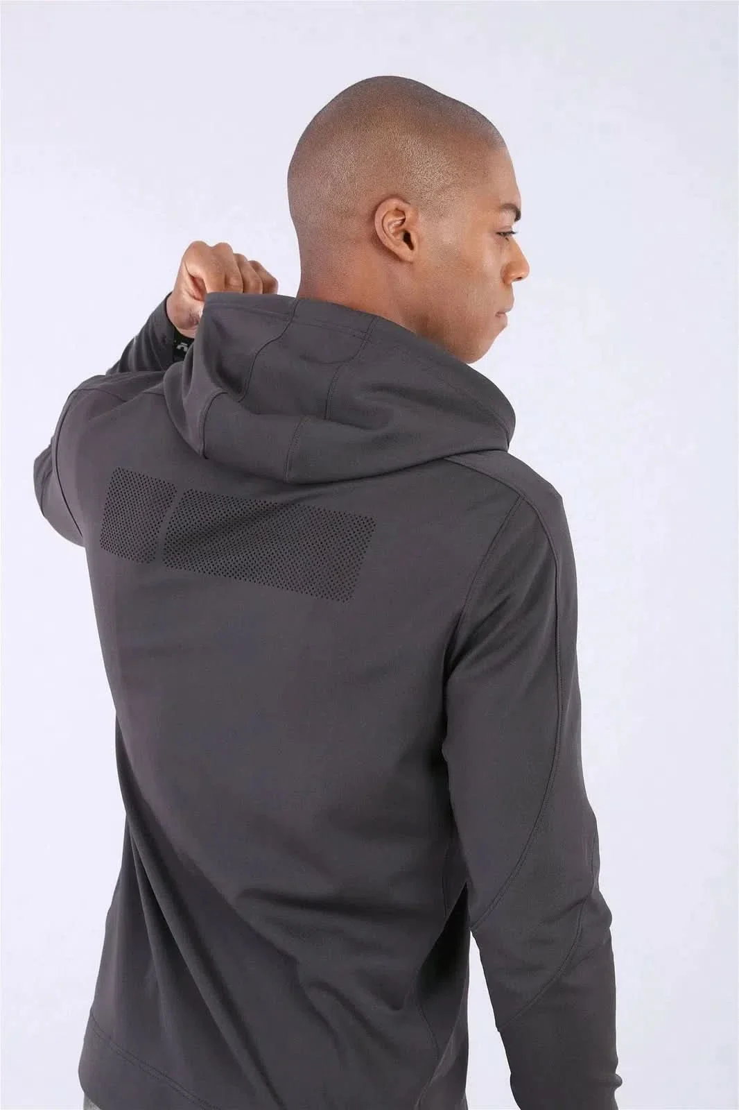 Mens Slim Fit Hoodie - Grey - Image 5