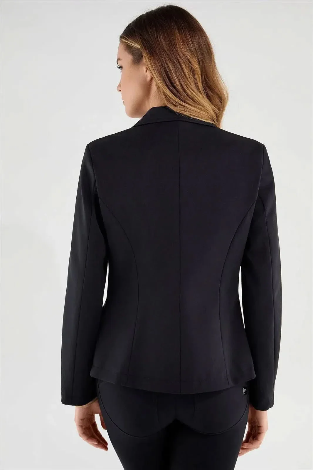 Women’s plain colour blazer - Black - Image 2