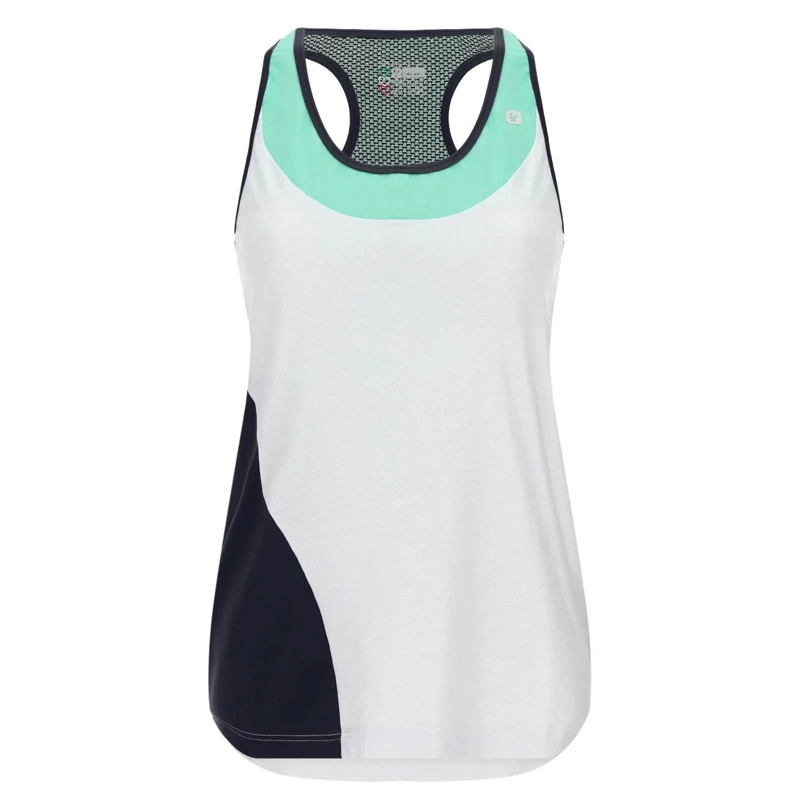 Racer back yoga tank top - White + Mint