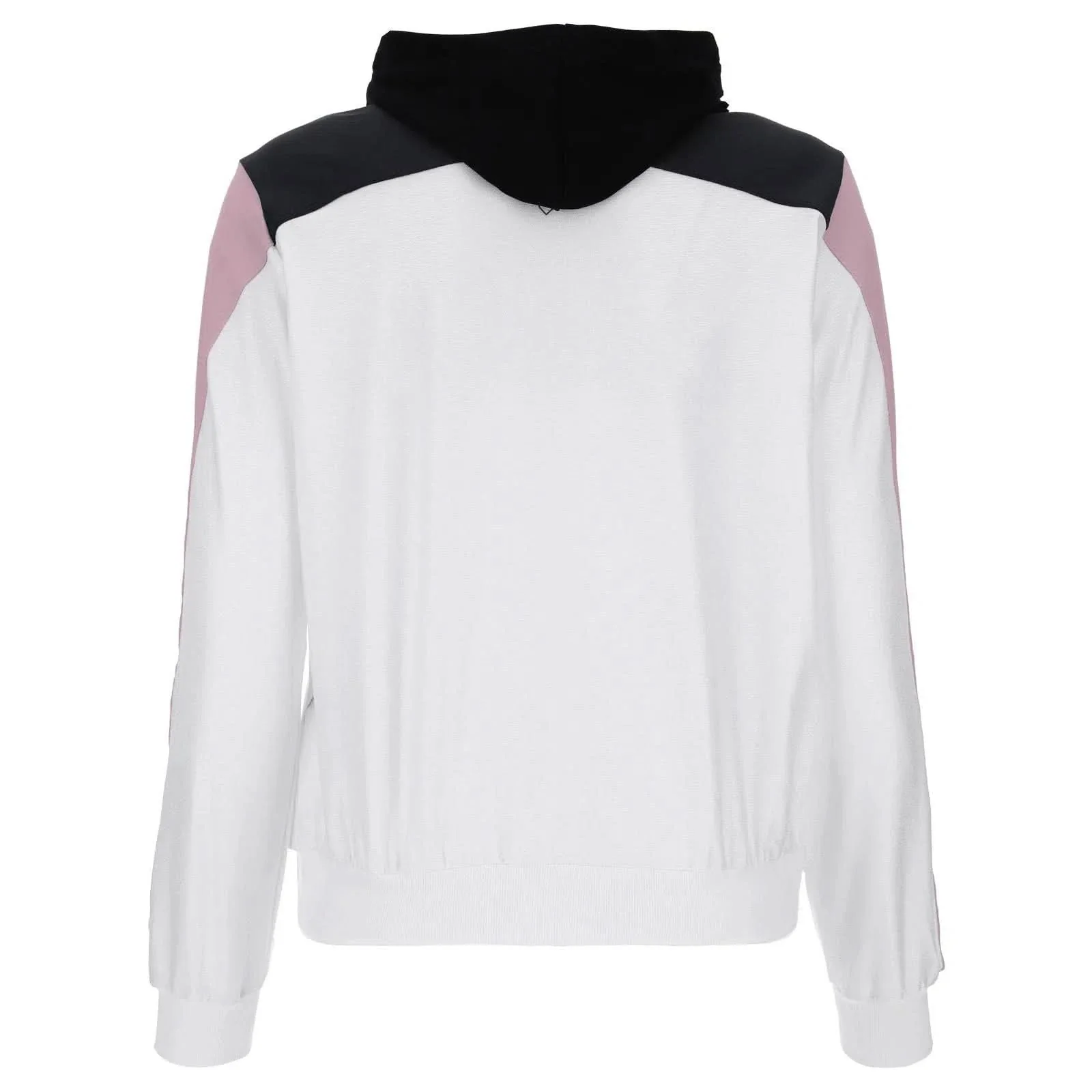 Zip Up Hoodie - White + Mauve Sleeve - Image 2