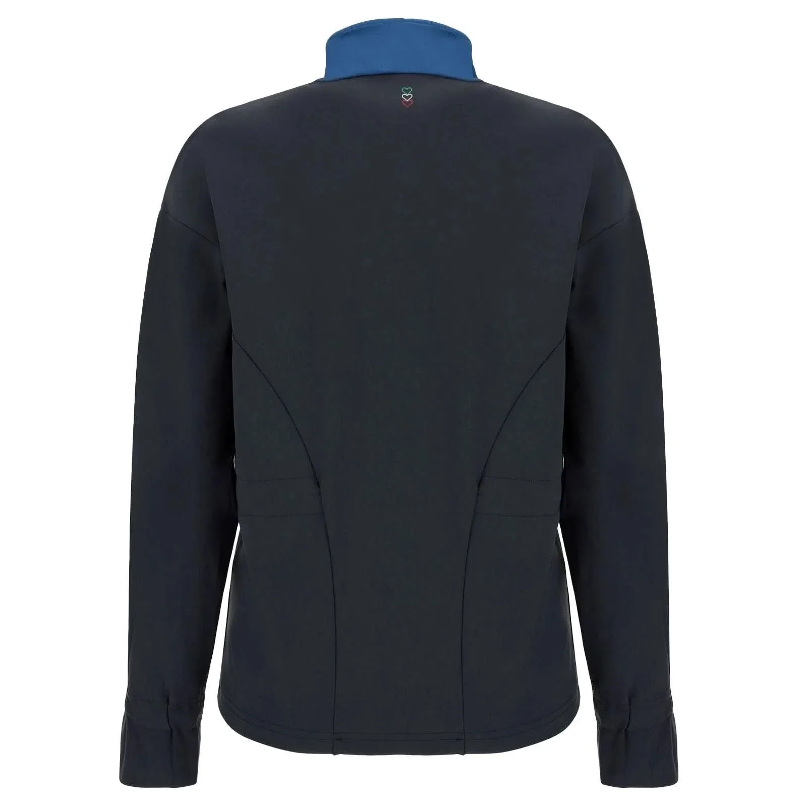 Zip Up Sweatshirt - Black + Blue Panel - Image 4