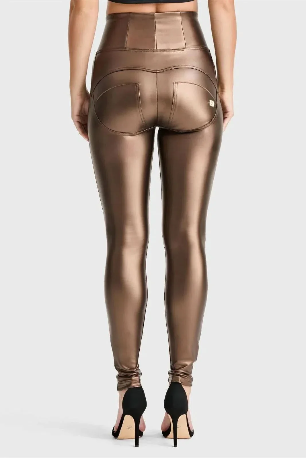 WRUP Faux Leather - Super High Waisted - Full Length - Bronze - Image 3