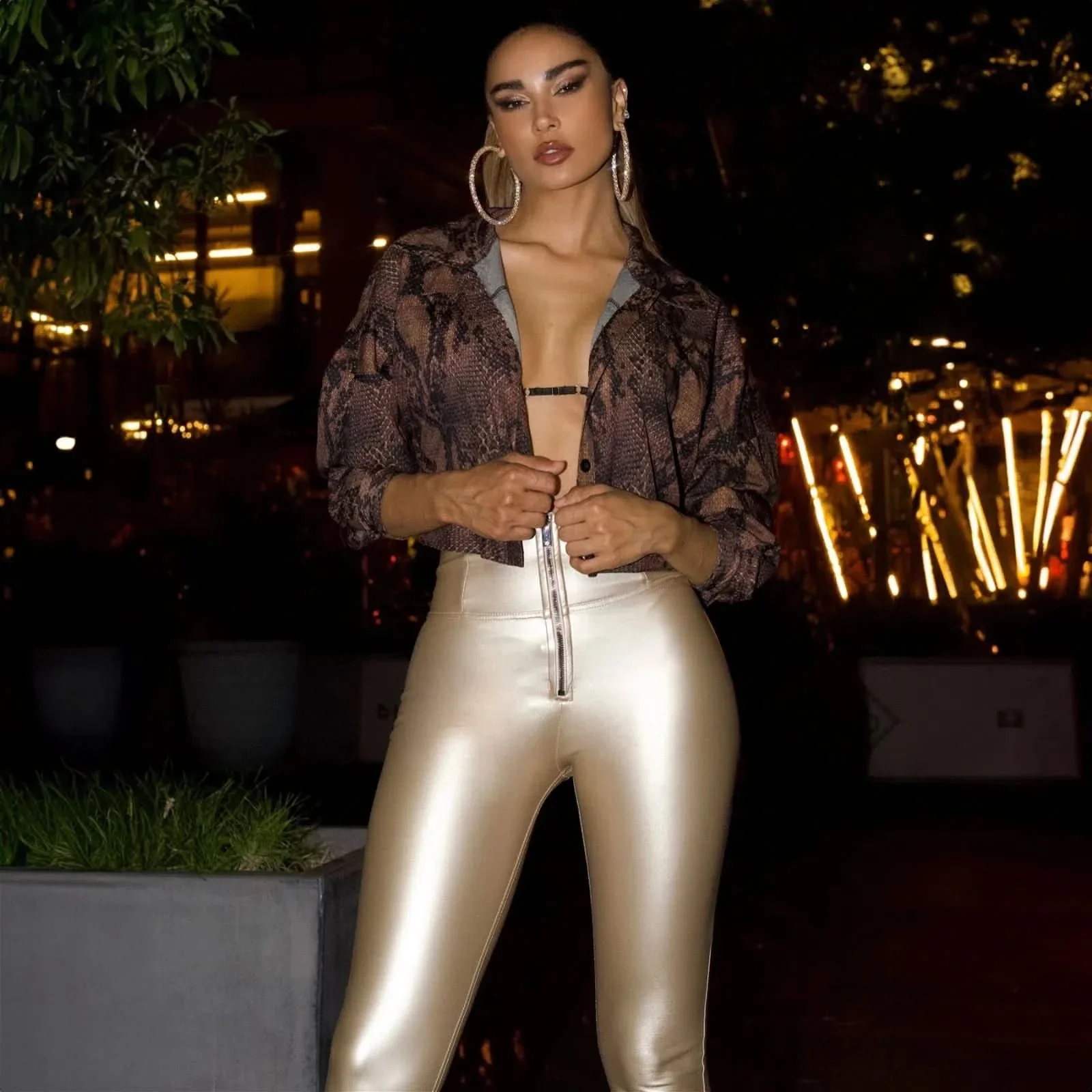 WRUP Faux Leather - Super High Waisted - Full Length - Gold - Image 10