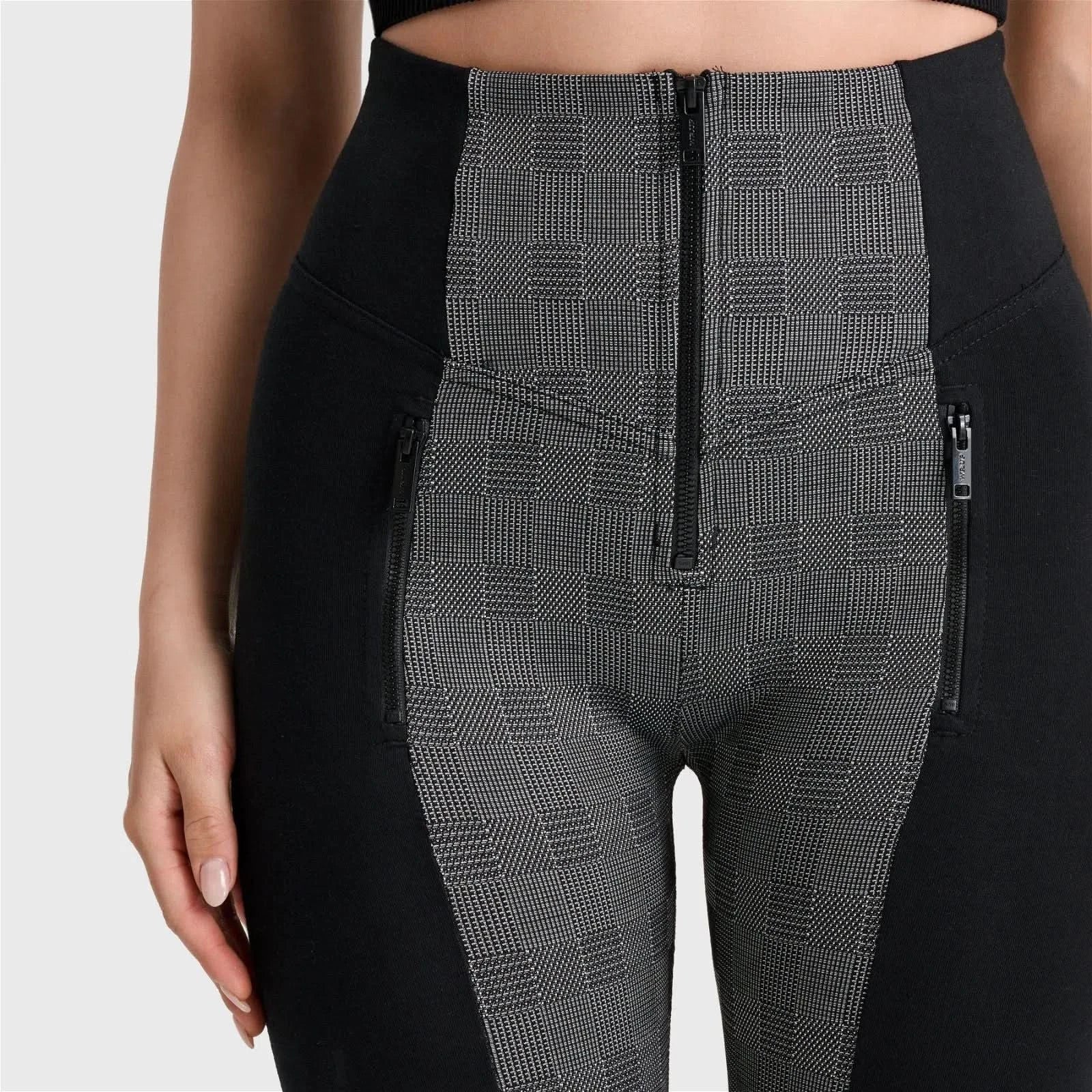 WRUP Mosaic Weave Fashion - Super High Waisted - Full Length - Grey - Image 4