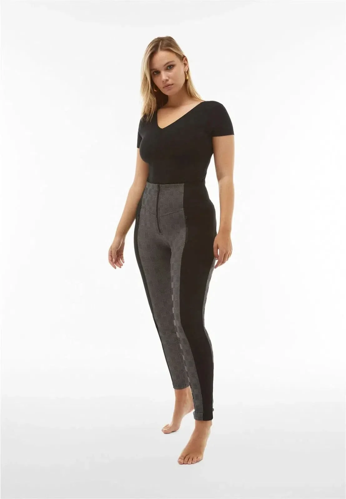 WRUP Mosaic Weave Fashion - Super High Waisted - Full Length - Grey - Image 5