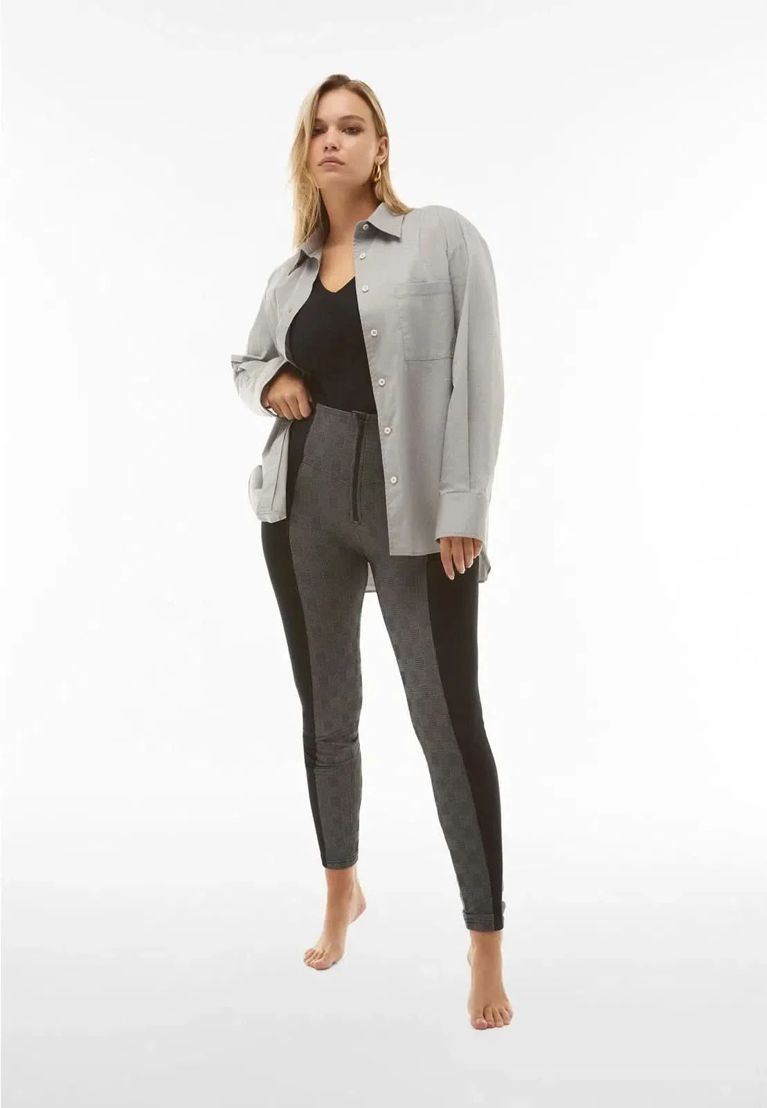 WRUP Mosaic Weave Fashion - Super High Waisted - Full Length - Grey - Image 7