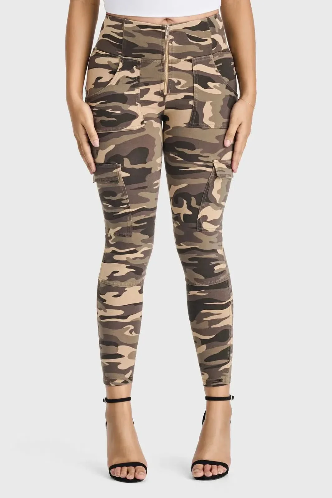 WRUP Cargo Fashion - High Waisted - 7/8 Length - Brown Camo - Image 9