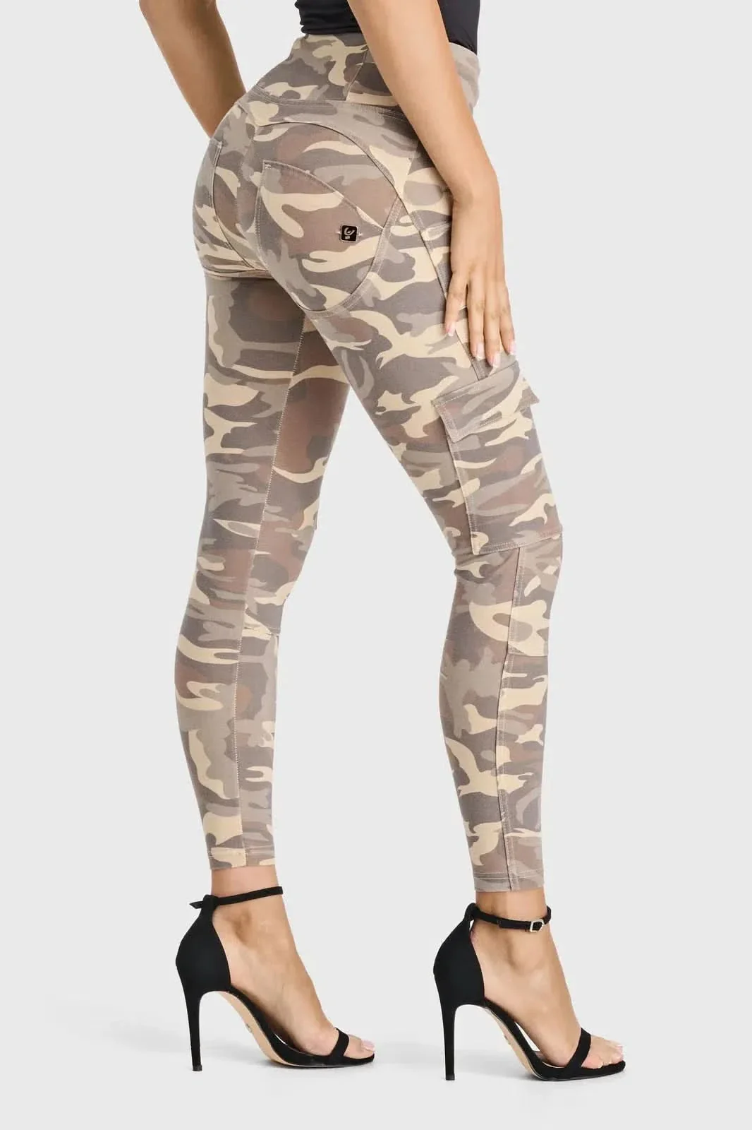 WRUP Cargo Fashion - High Waisted - 7/8 Length - Sand Camo - Image 5