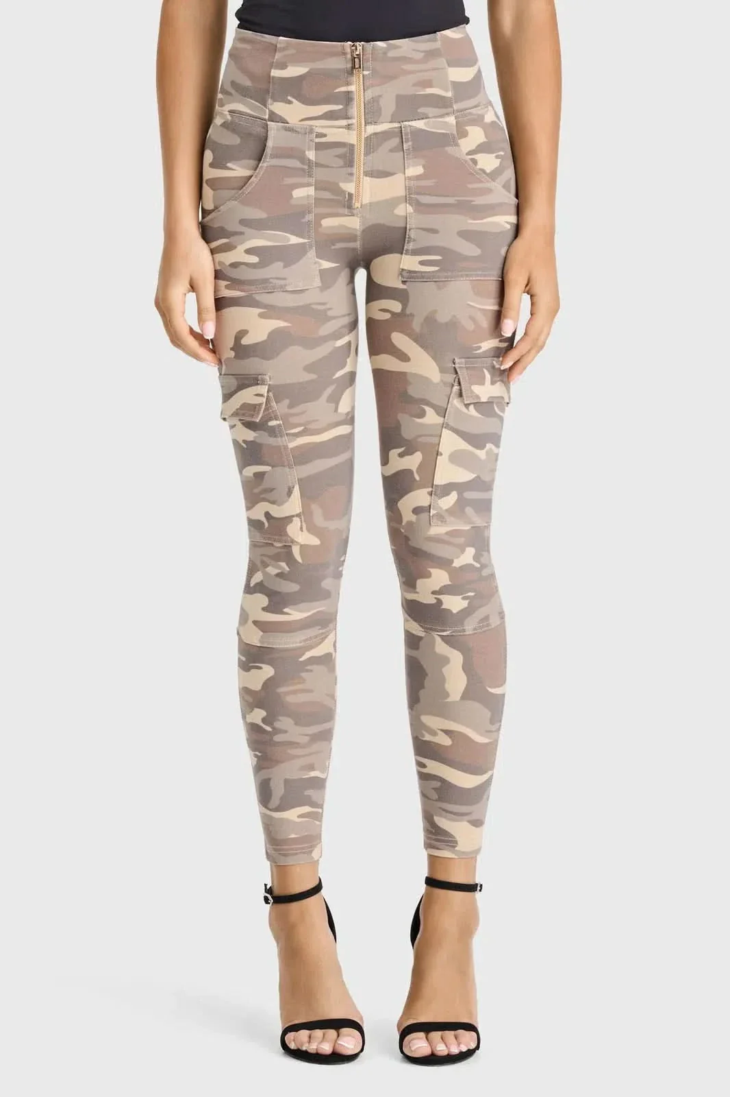 WRUP Cargo Fashion - High Waisted - 7/8 Length - Sand Camo - Image 6