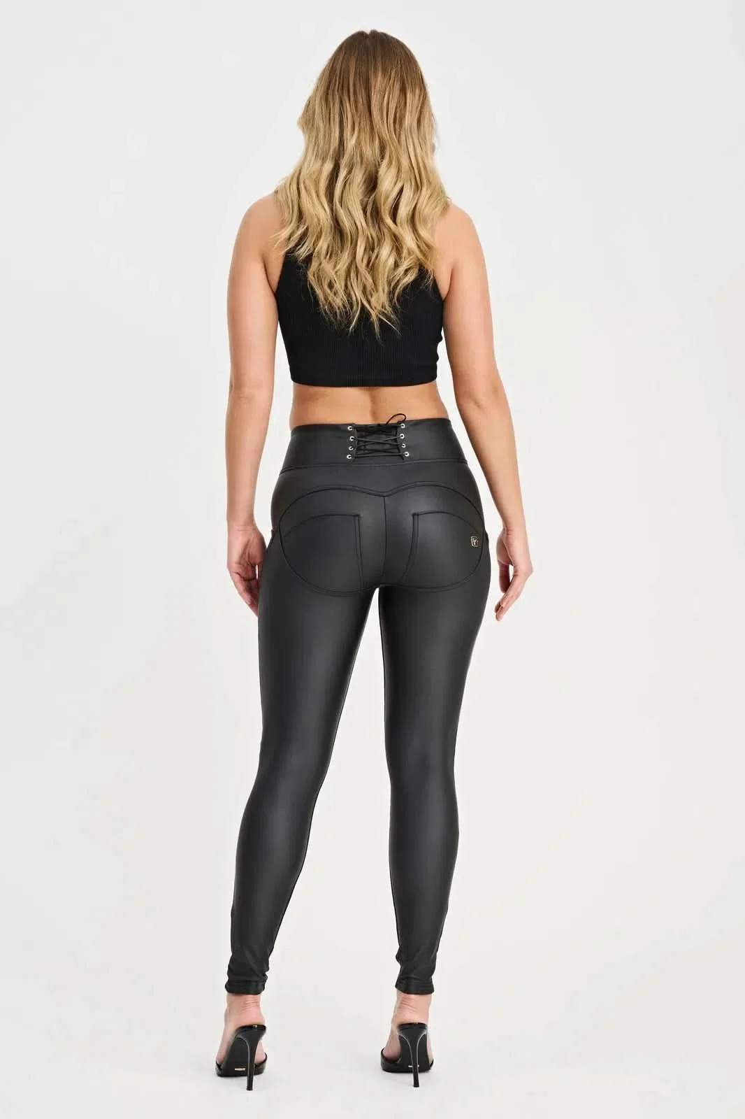 WRUP Corset Faux Leather - High Waisted - Full Length - Black - Image 5