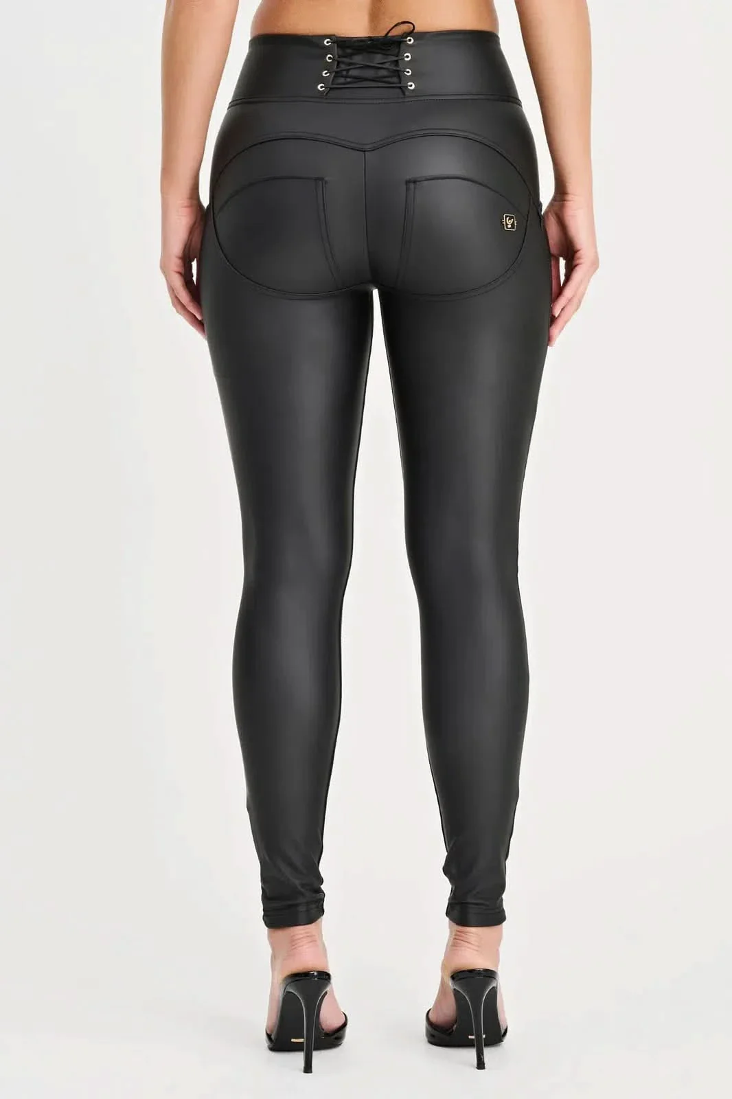 WRUP Corset Faux Leather - High Waisted - Full Length - Black - Image 7