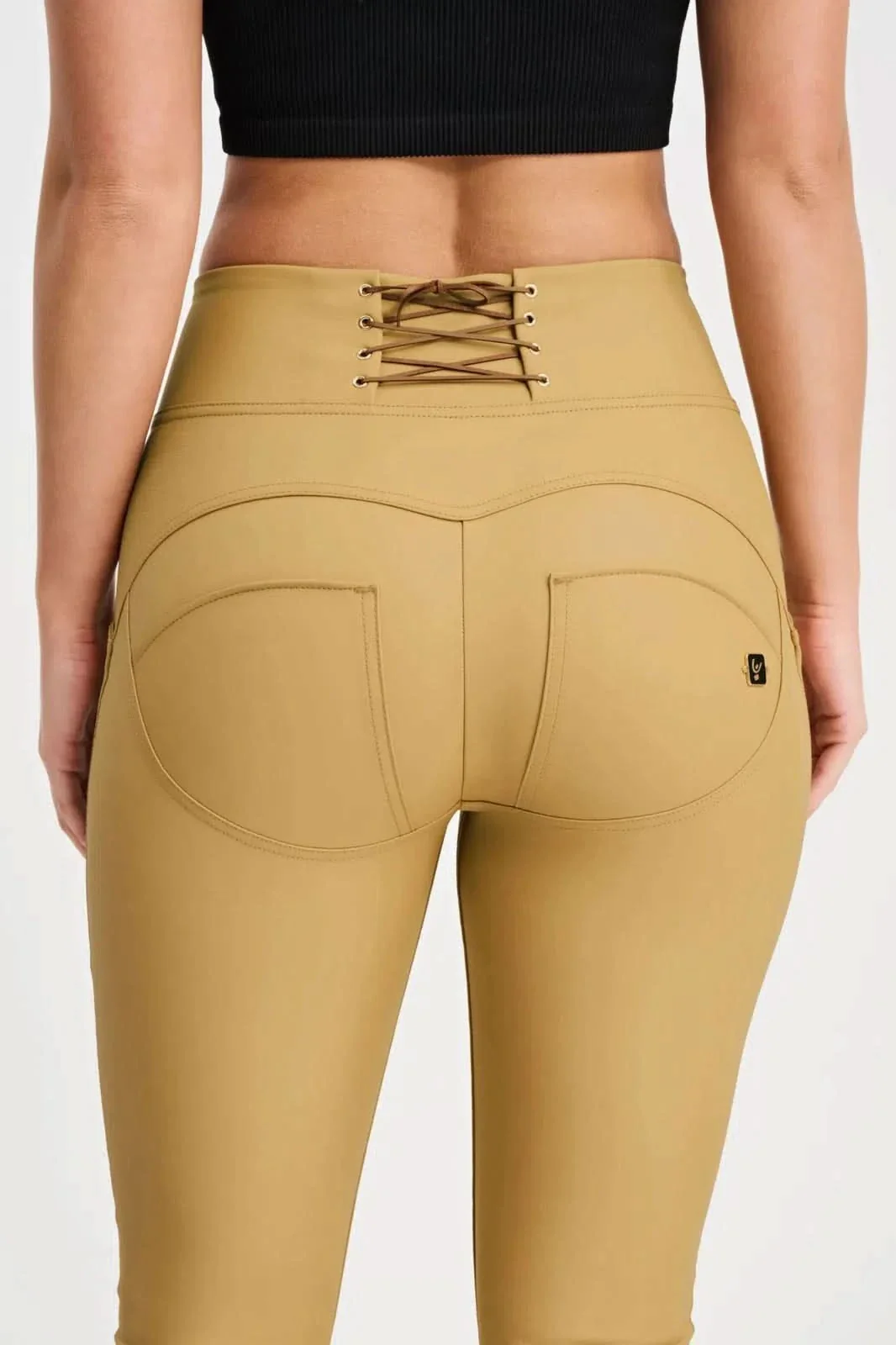 WRUP Corset Faux Leather - High Waisted - Full Length - Latte - Image 10