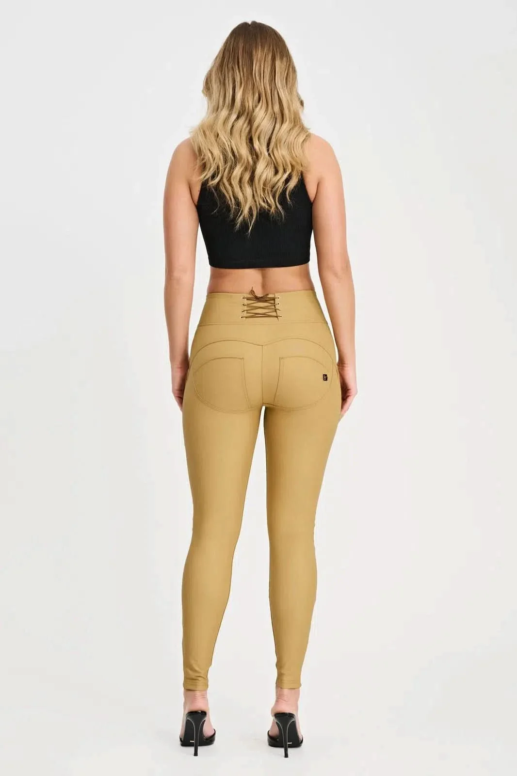 WRUP Corset Faux Leather - High Waisted - Full Length - Latte - Image 4