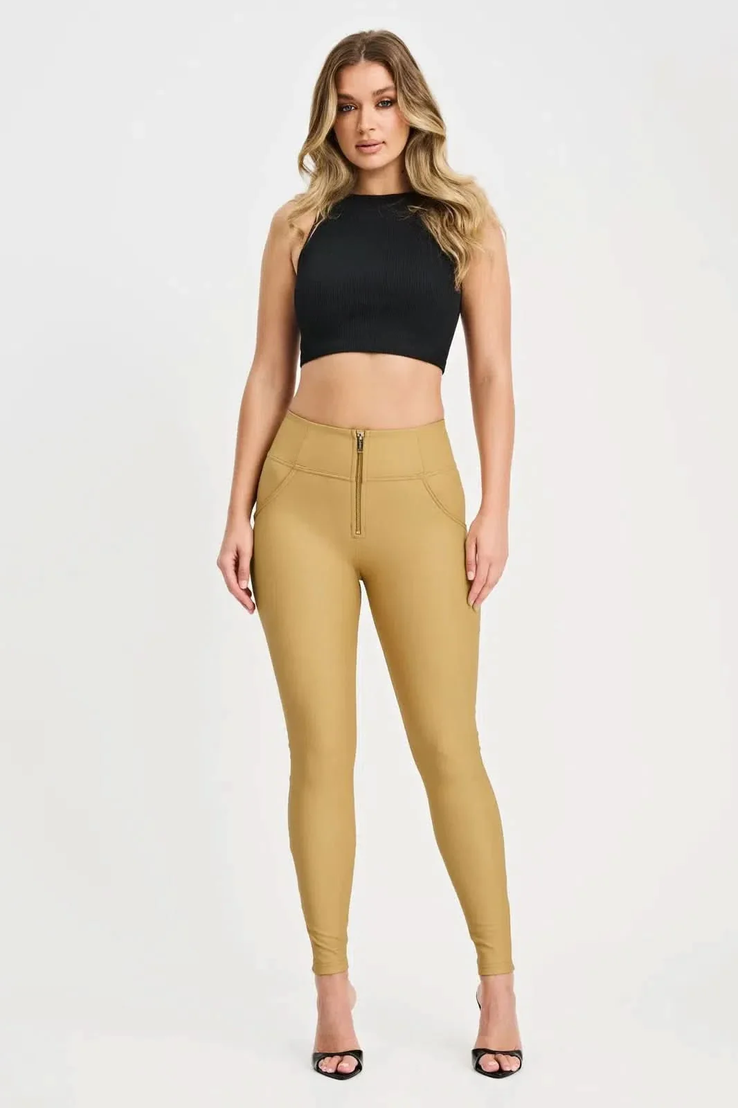 WRUP Corset Faux Leather - High Waisted - Full Length - Latte - Image 5