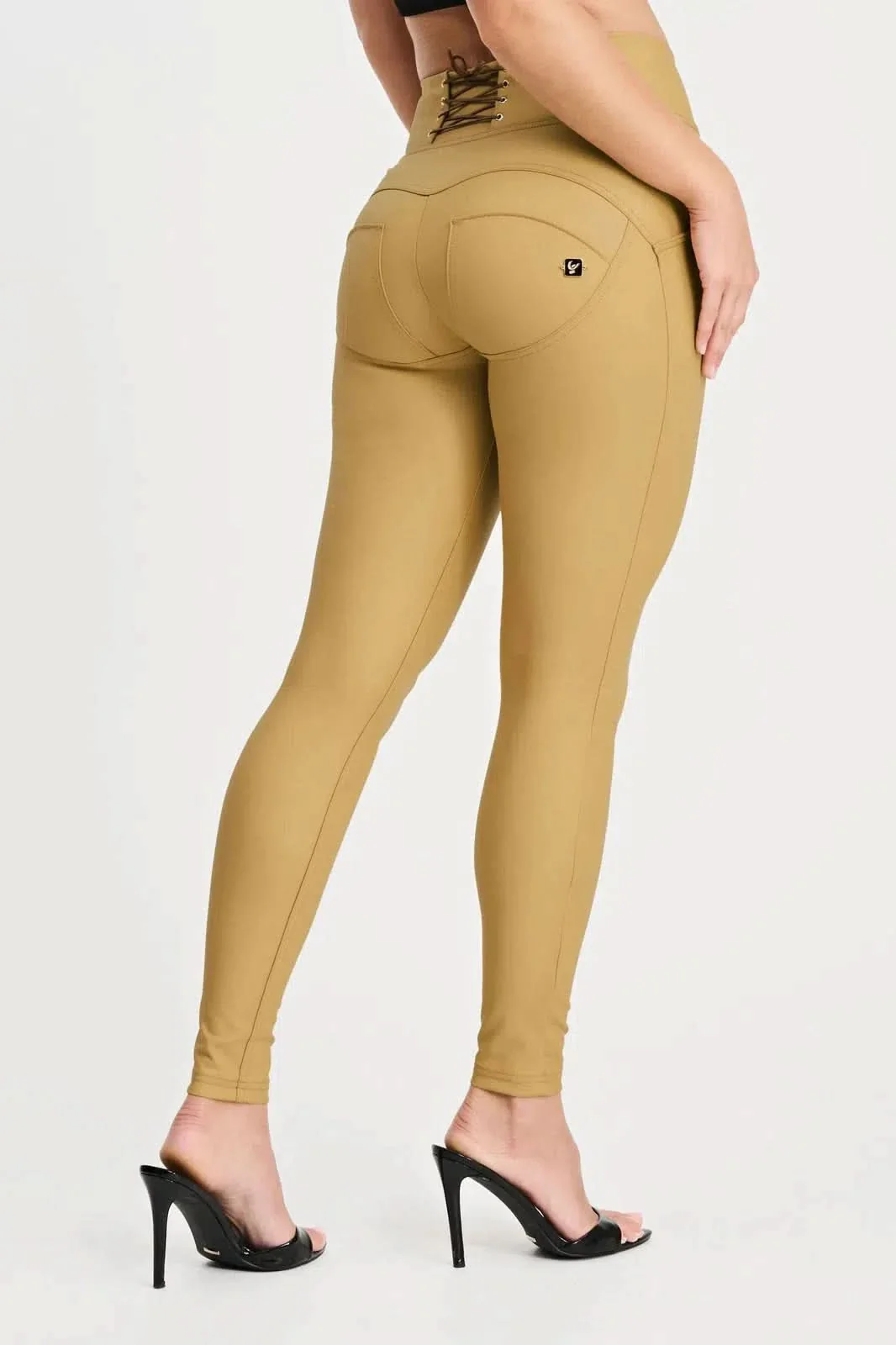 WRUP Corset Faux Leather - High Waisted - Full Length - Latte - Image 6