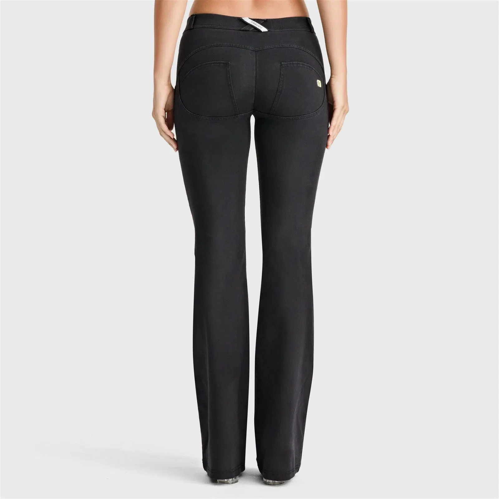 WRUP Denim - Mid Rise - Bell Bottom Flare - Black + Black Stitching - Image 5
