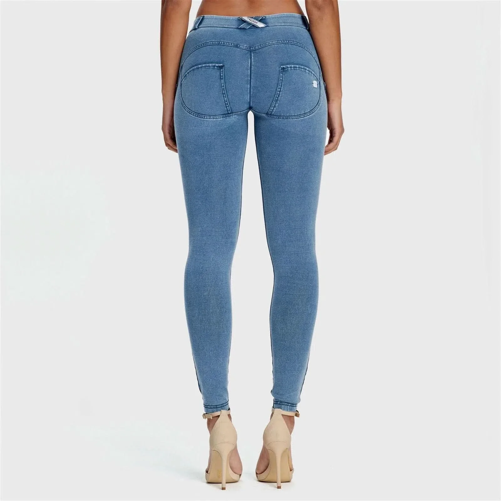 WRUP Denim - Mid Rise - Full Length - Light Blue + Blue Stitching - Image 3