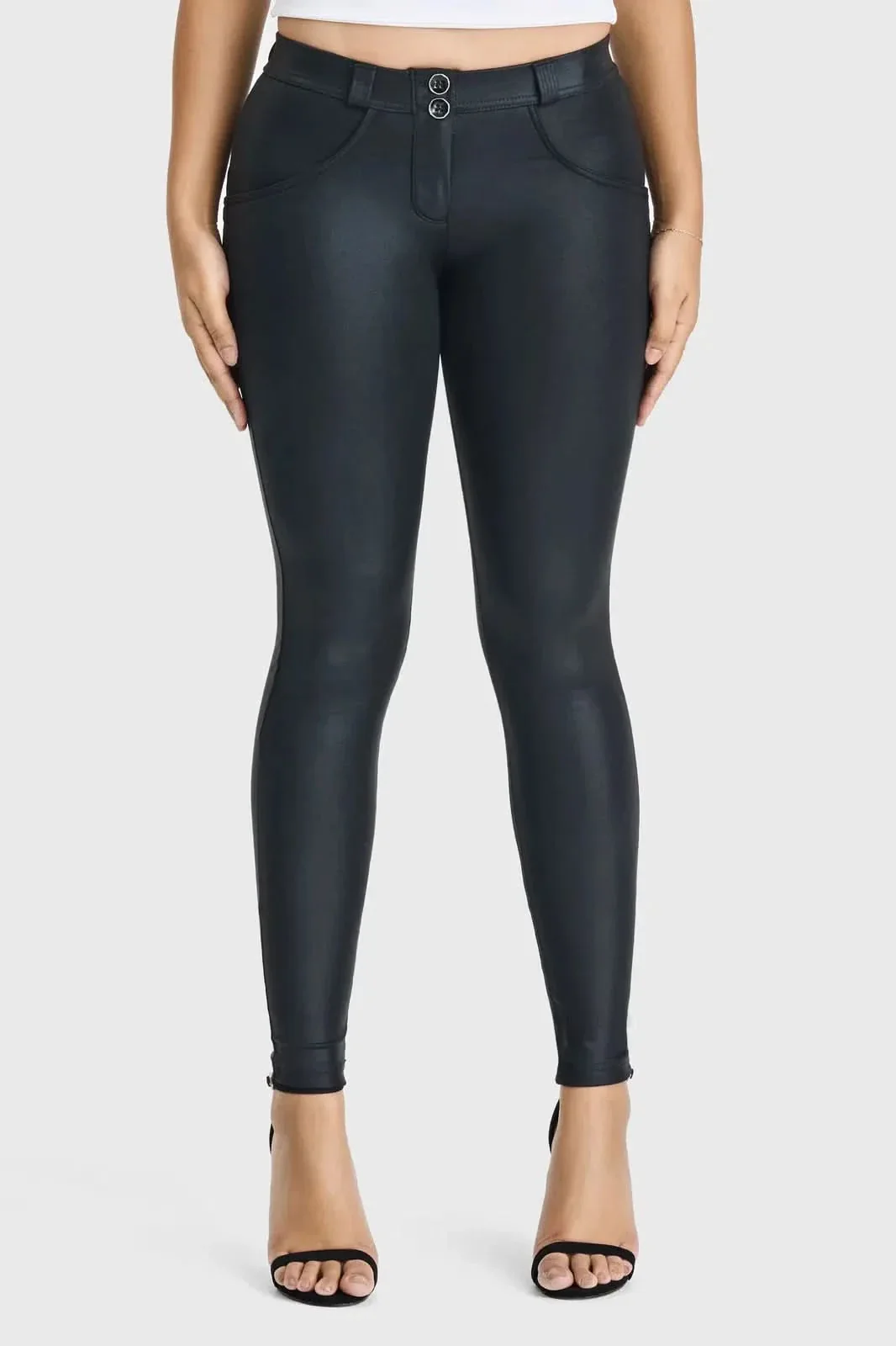 WRUP Luxe Shimmer - Mid Rise - Full Length - Black - Image 3