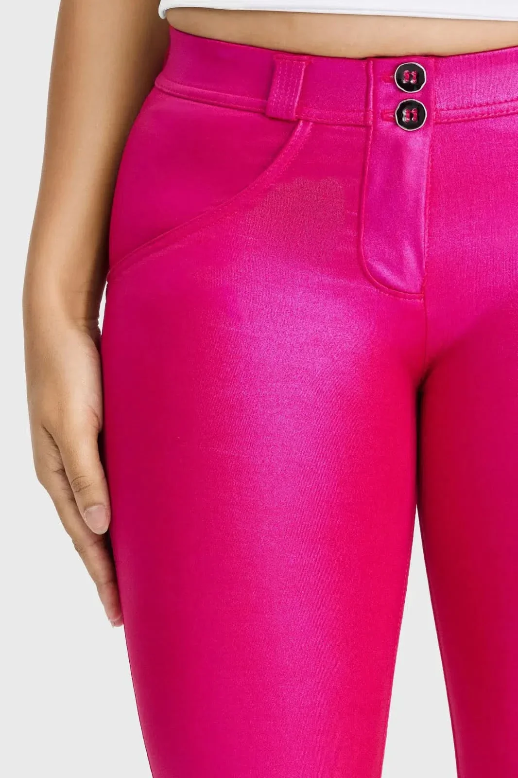 WRUP Luxe Shimmer - Mid Rise - Full Length - Hot Pink - Image 9