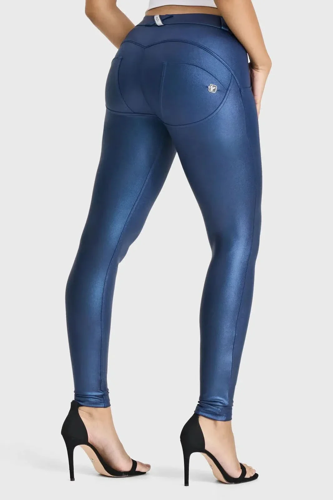 WRUP Luxe Shimmer - Mid Rise - Full Length - Navy Blue - Image 2