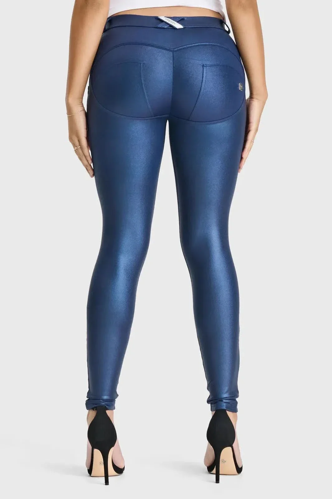 WRUP Luxe Shimmer - Mid Rise - Full Length - Navy Blue - Image 4