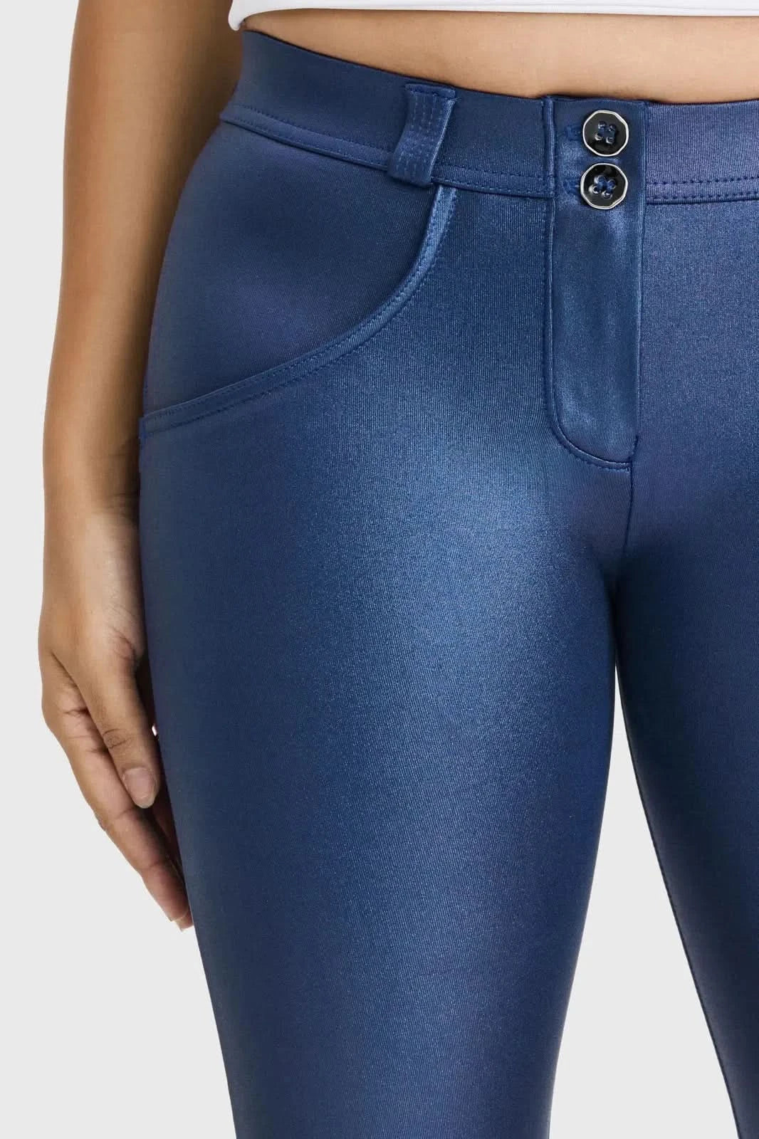 WRUP Luxe Shimmer - Mid Rise - Full Length - Navy Blue - Image 8