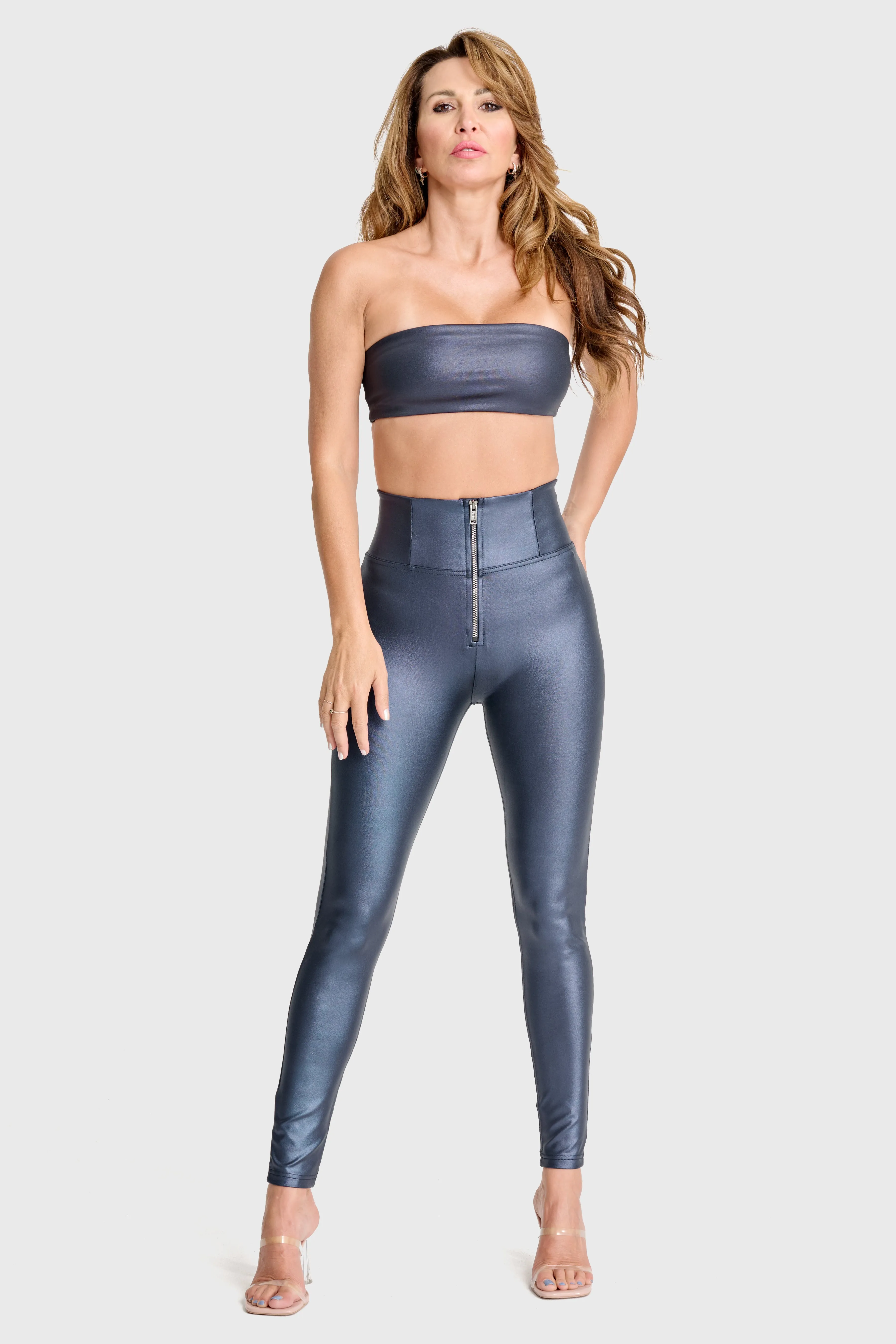 WRUP Luxe Shimmer - Super High Waisted - Full Length - Deep Blue - Image 2