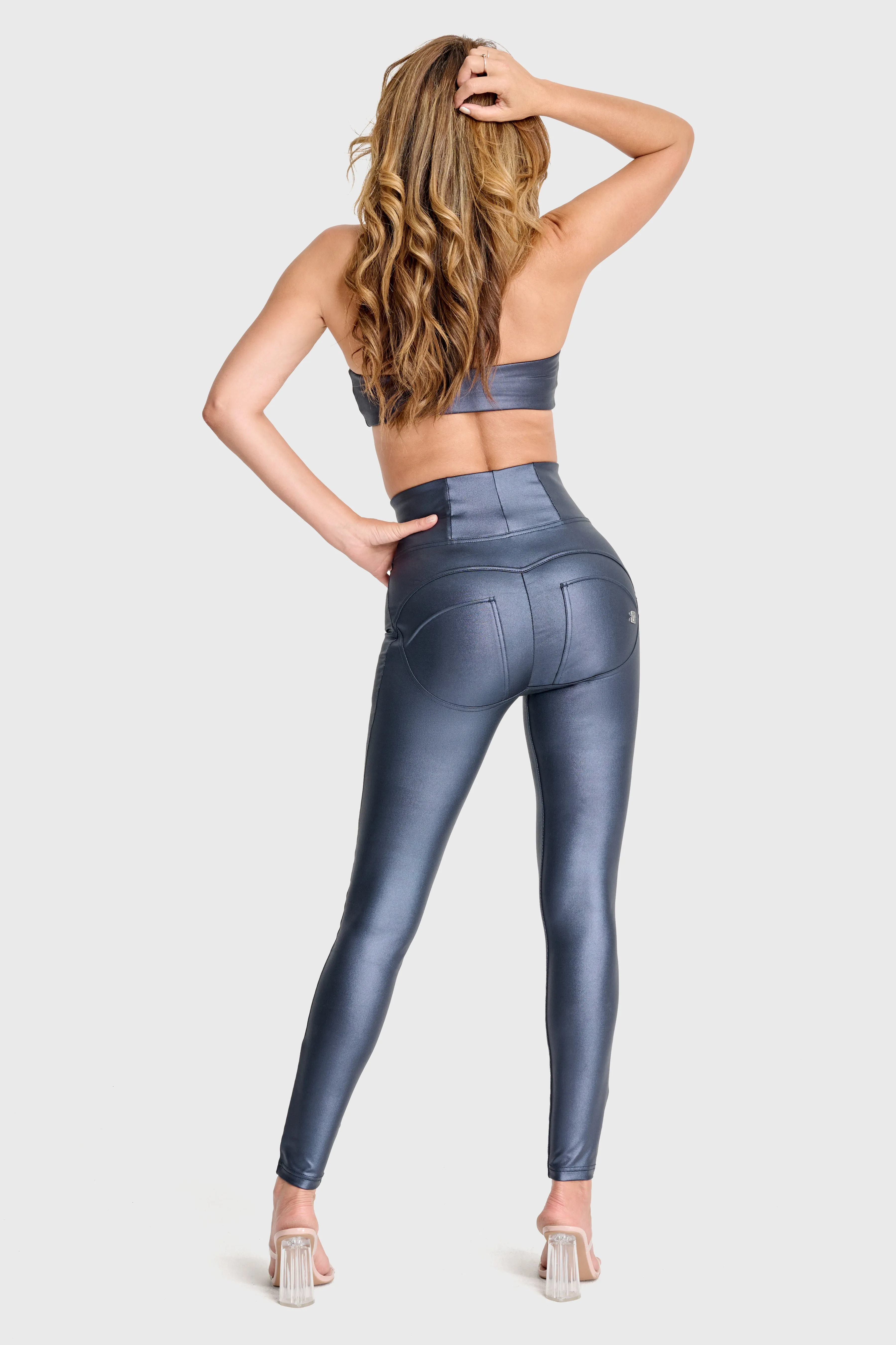 WRUP Luxe Shimmer - Super High Waisted - Full Length - Deep Blue - Image 4