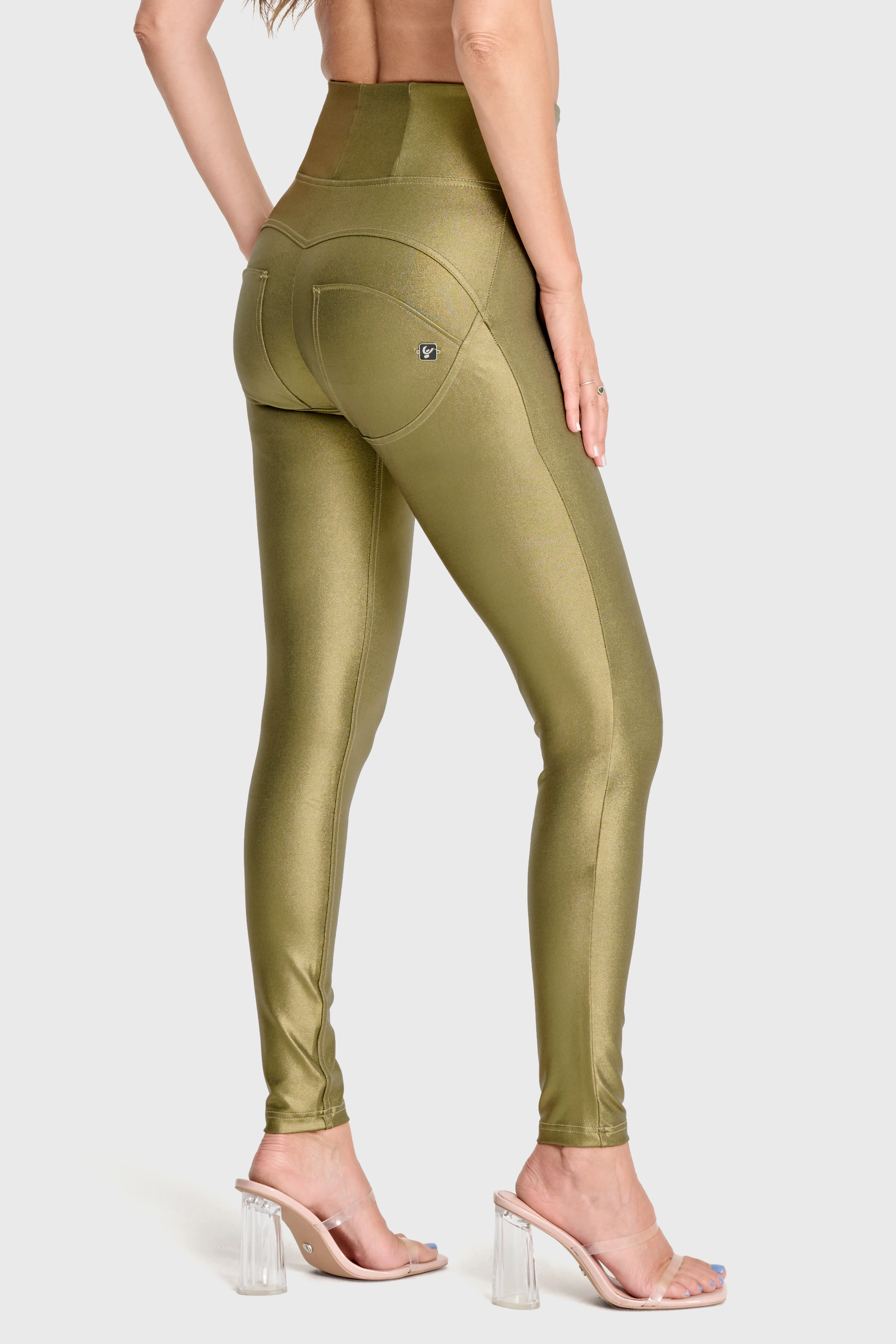 WRUP Luxe Shimmer - Super High Waisted - Full Length - Olive Green - Image 3