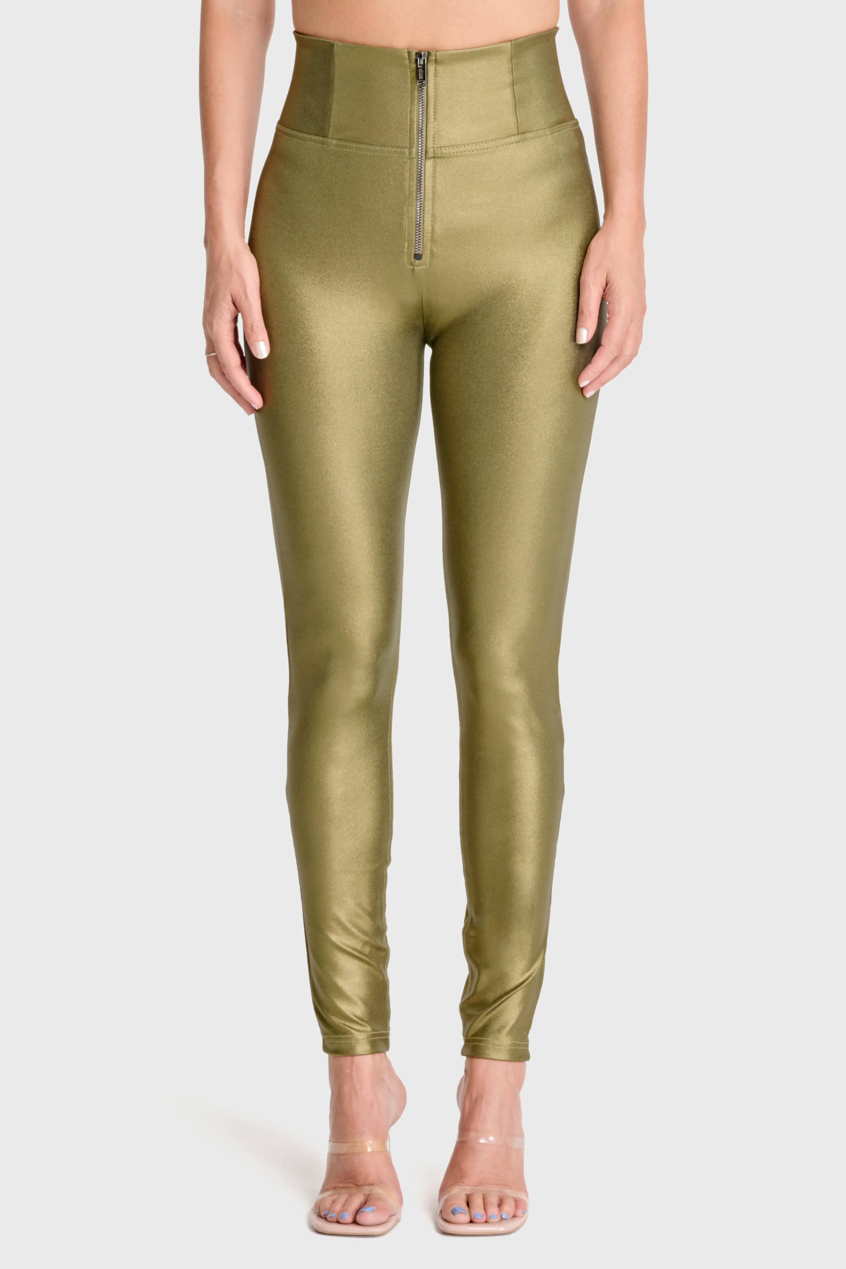 WRUP Luxe Shimmer - Super High Waisted - Full Length - Olive Green - Image 4