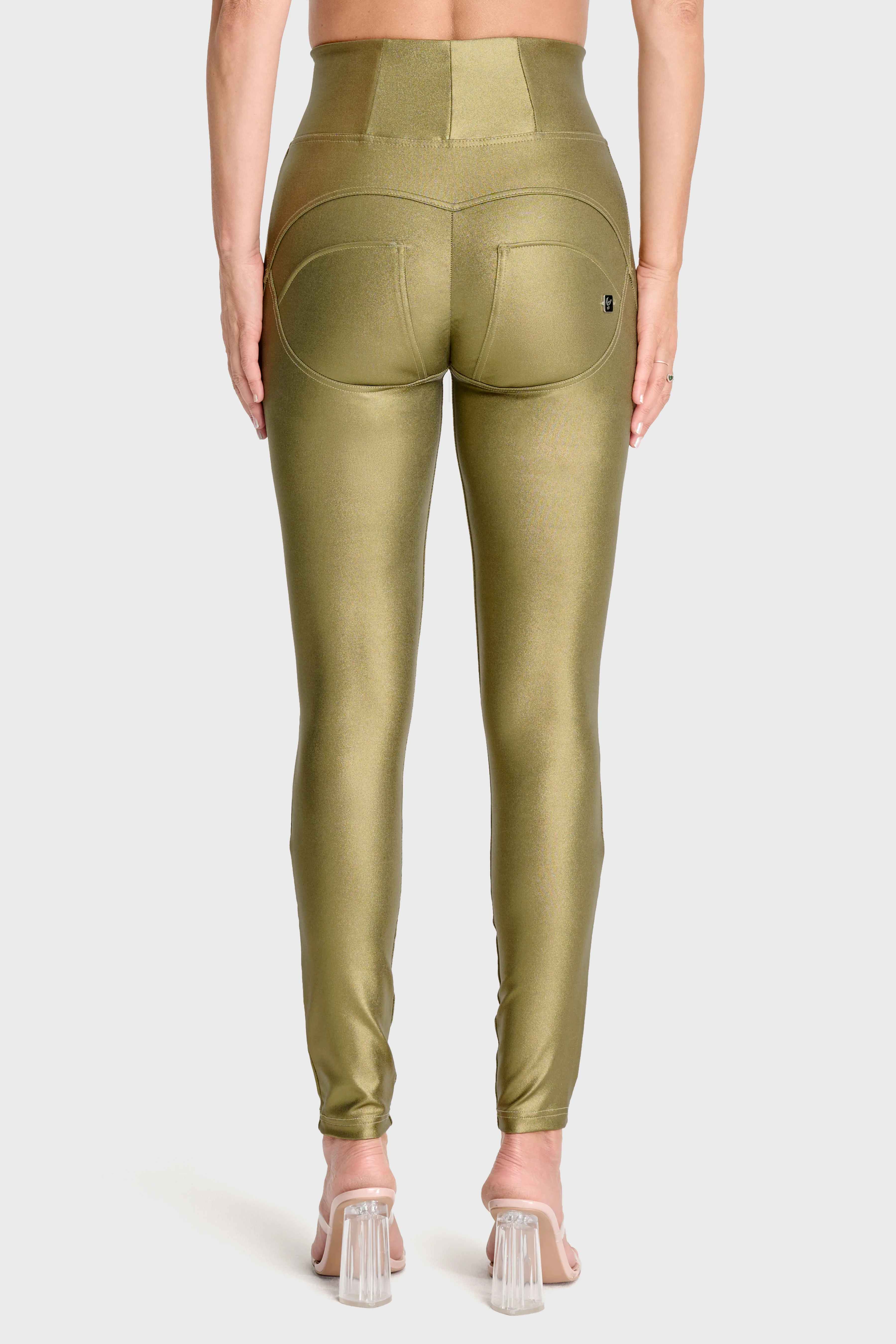 WRUP Luxe Shimmer - Super High Waisted - Full Length - Olive Green - Image 7