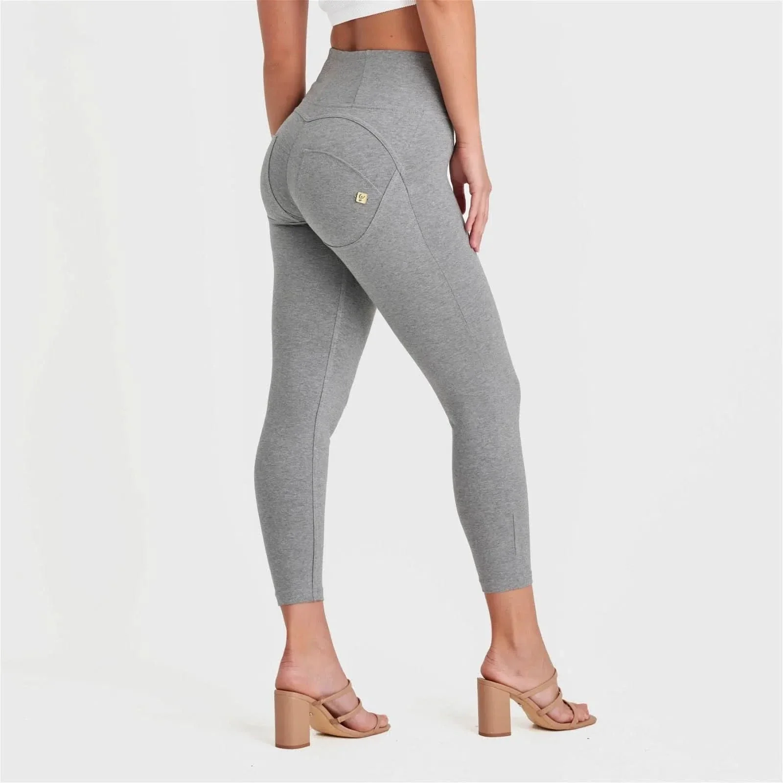 WRUP Fashion - High Waisted - 7/8 Length - Melange Grey